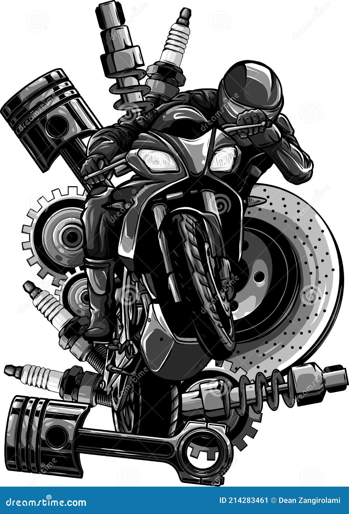 Motociclo Com Uma Página De Coloração Do Veículo Ilustração do Vetor -  Ilustração de motor, moto: 251670507