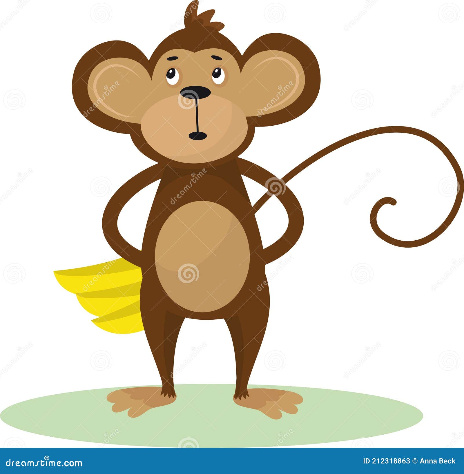 Ilustração em vetor de animal fofo de desenho animado de macaco infantil