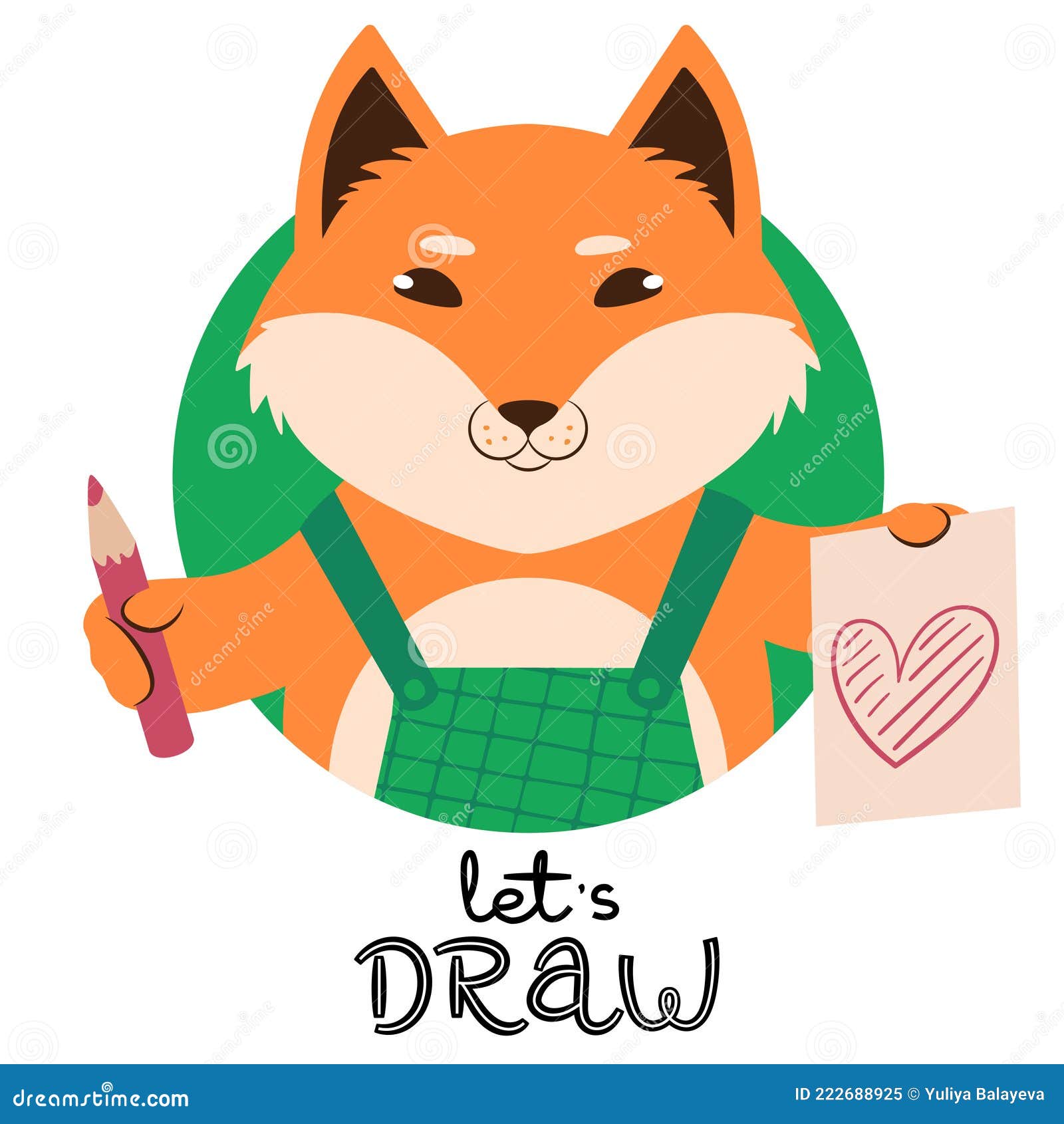 desenhos animados de animais. imagem de raposa fofa. adequado para