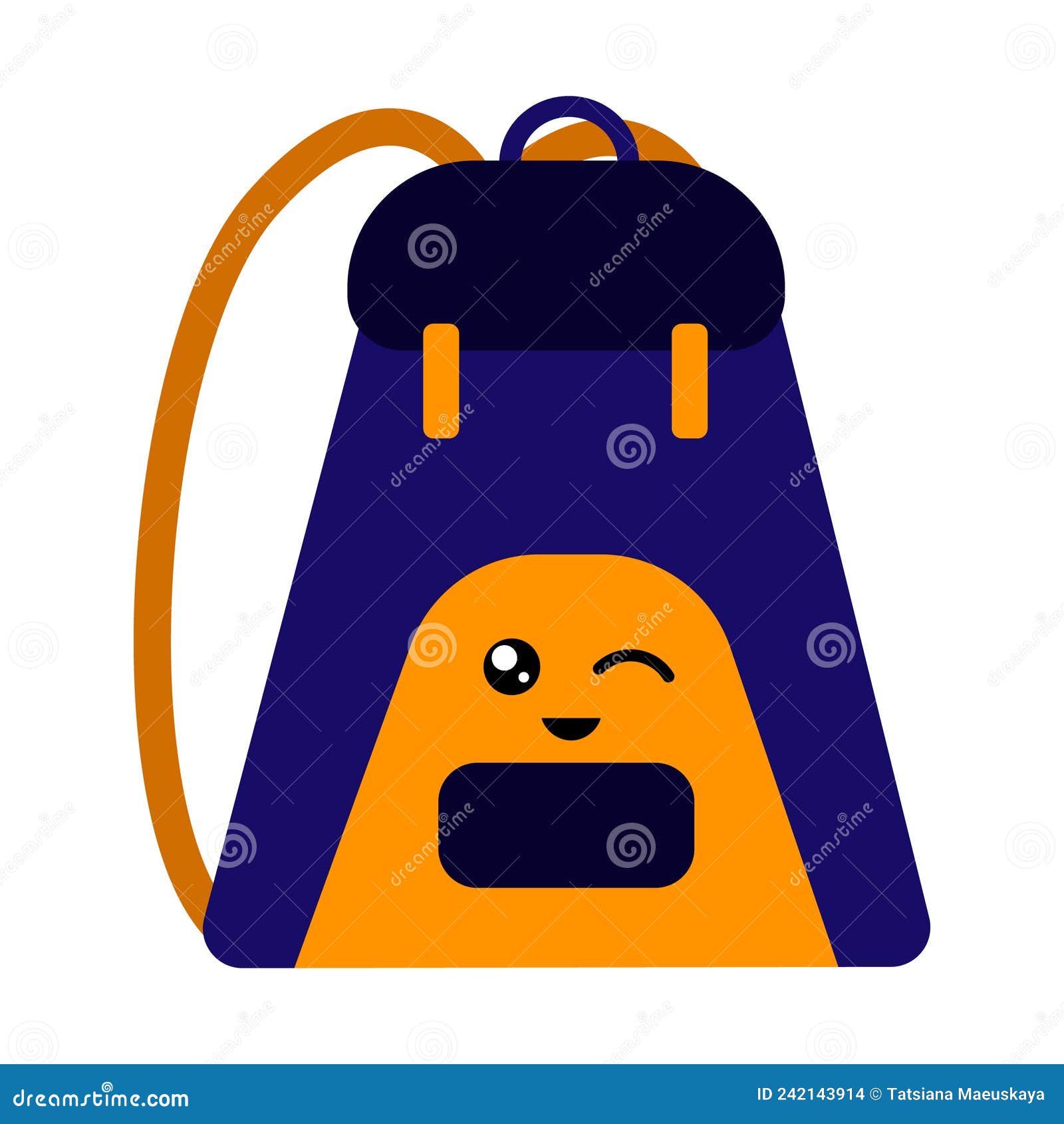 Desenho De Desenho Animado Fofo Da Mochila Kawaii Ilustração do