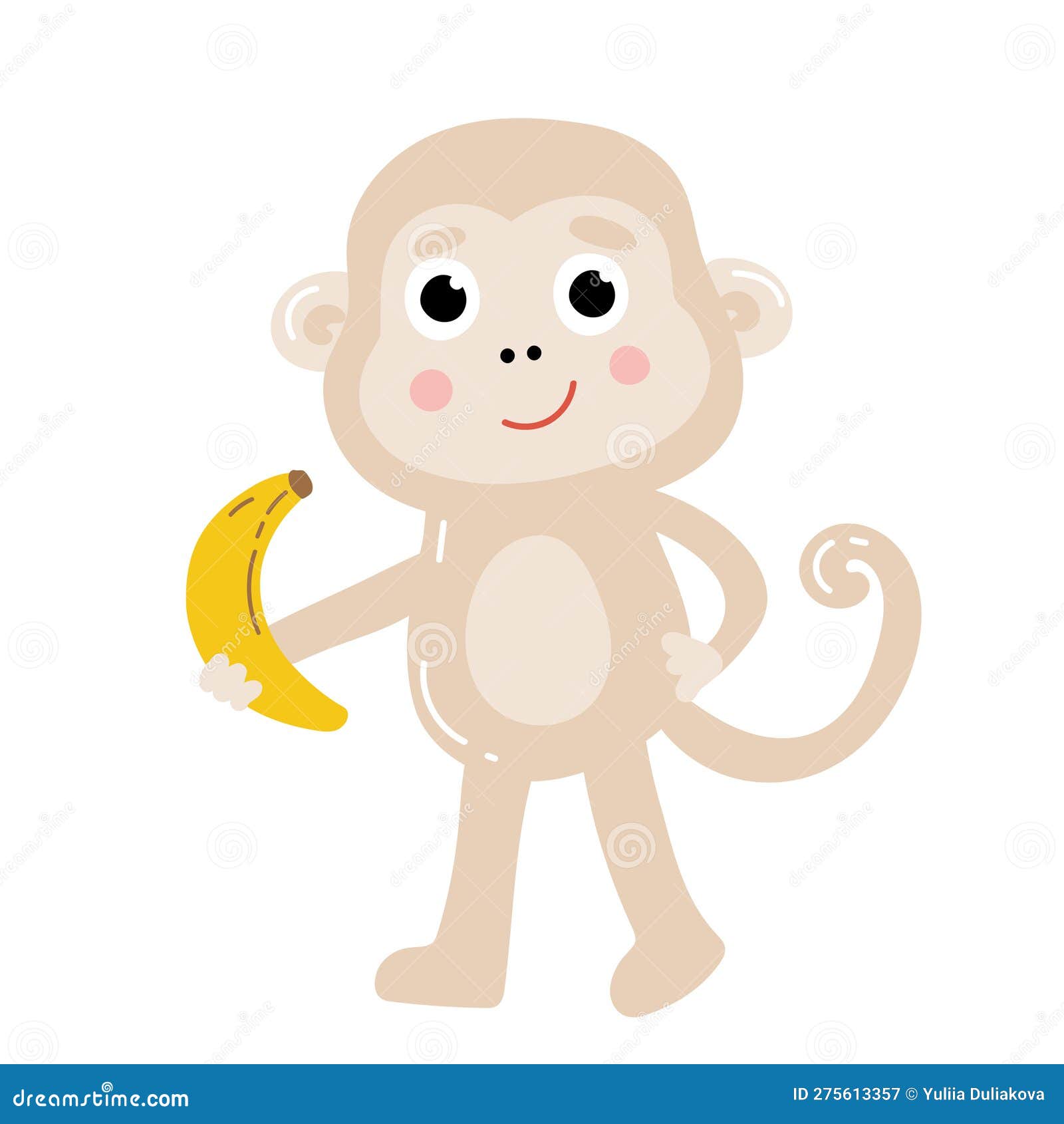 Desenho Animado Macaco Giro Segurando Banana Ilustração do Vetor -  Ilustração de cartoon, cara: 241856399