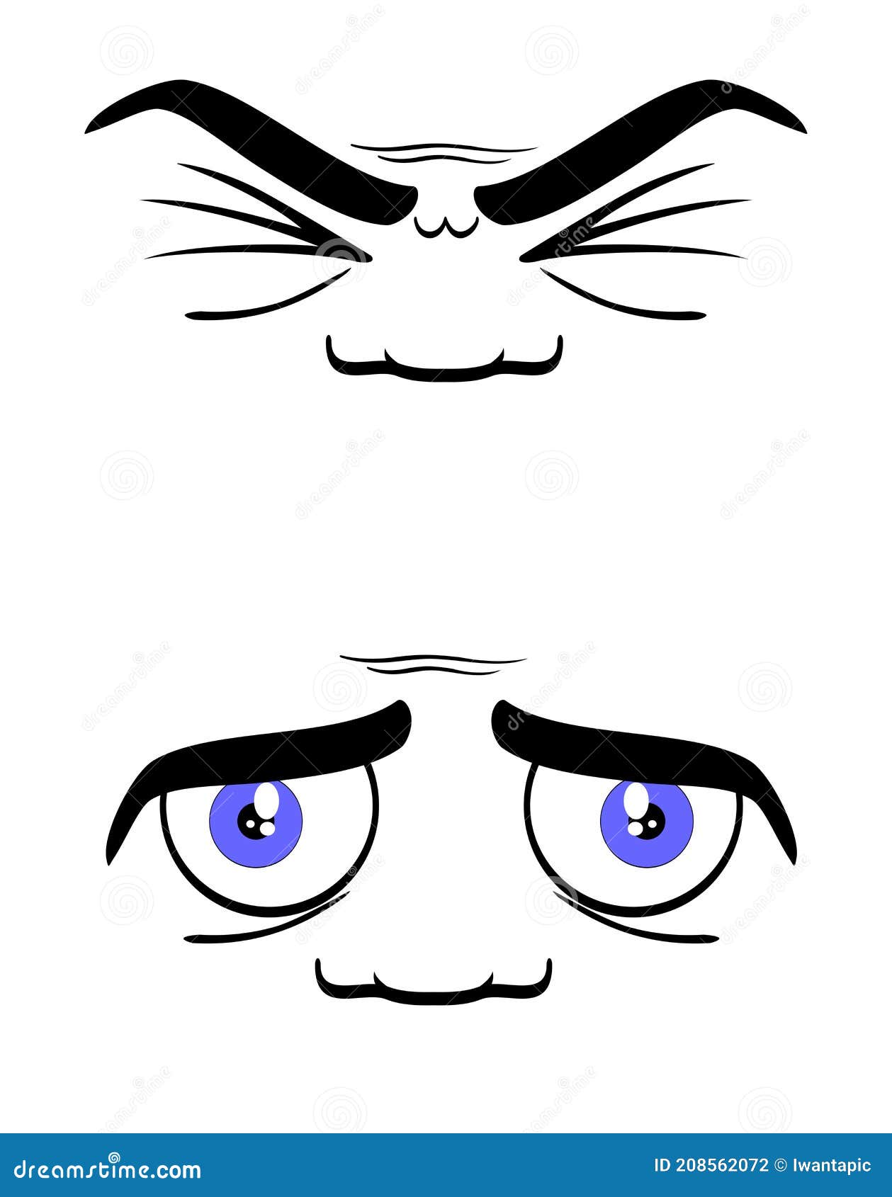 Ilustração vetorial de olhos com raiva dos desenhos animados