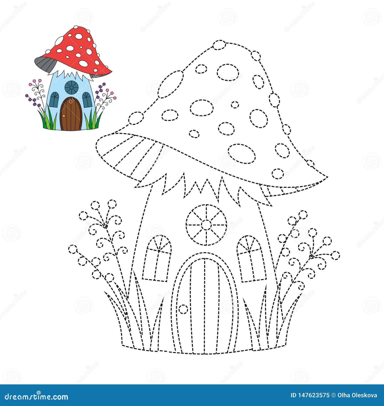 Passo A Passo Tutorial De Desenho. Jogo Visual Para Crianças. Como Desenhar  Um Cogumelo Royalty Free SVG, Cliparts, Vetores, e Ilustrações Stock. Image  51972703