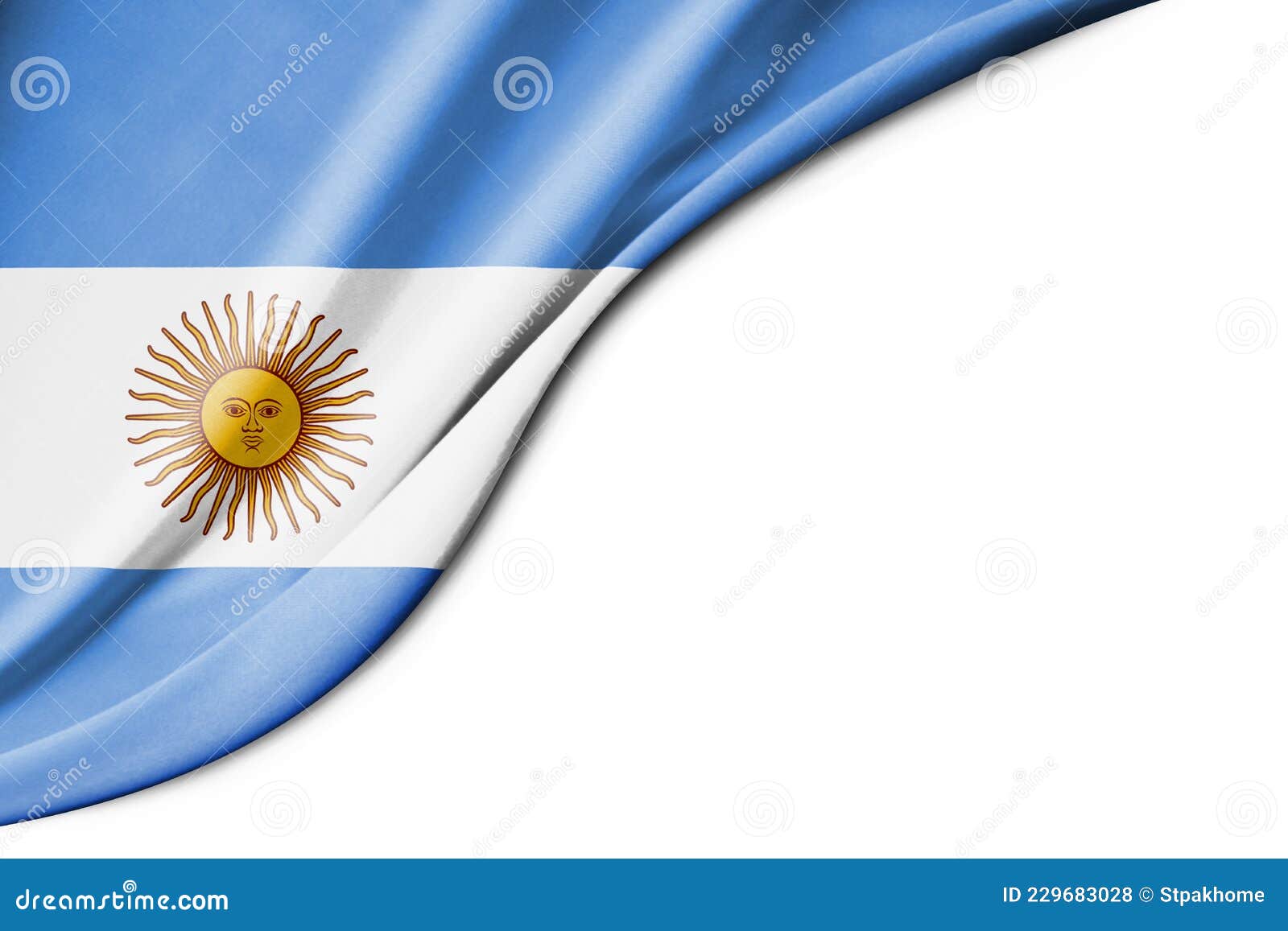 Ilustración 3d De La Bandera Argentina. Con Espacio De Fondo Blanco Para  Texto Stock de ilustración - Ilustración de naturalizado, lifestyle:  229683028