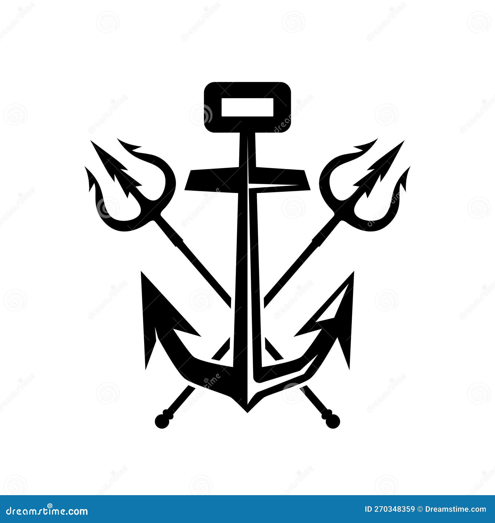 Ilustración De Ancla Marina Con Tridentes Cruzados. Elemento De Diseño Para  Emblema De Signo De Logotipo. Ilustración del Vector - Ilustración de  metal, neptuno: 270348359
