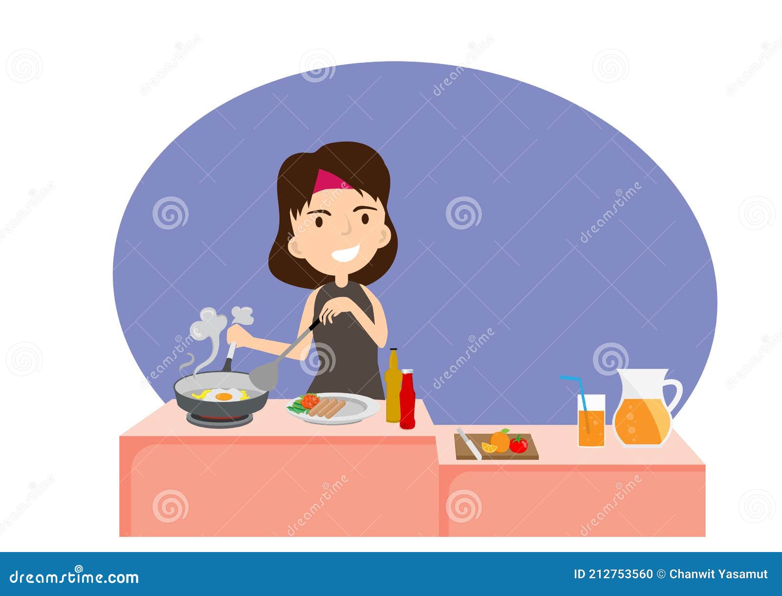 Ilustración De Dibujos Animados Ama De Casa Cocinar Desayuno Huevo Frito Decorado Con Ensalada De Verduras De Tomate Y Jugo De Nar Ilustración del Vector - Ilustración de plano, acortar: 212753560 Ilustración De Dibujos Animados Ama De Casa Cocinar Desayuno Huevo Frito Decorado Con Ensalada De Verduras De Tomate Y Jugo De Nar Ilustración del Vector - Ilustración de plano, acortar: 212753560
