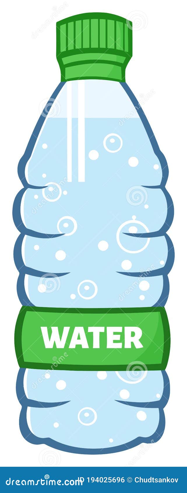 Botella de plástico de agua dibujos animados vector ilustración objeto  aislado