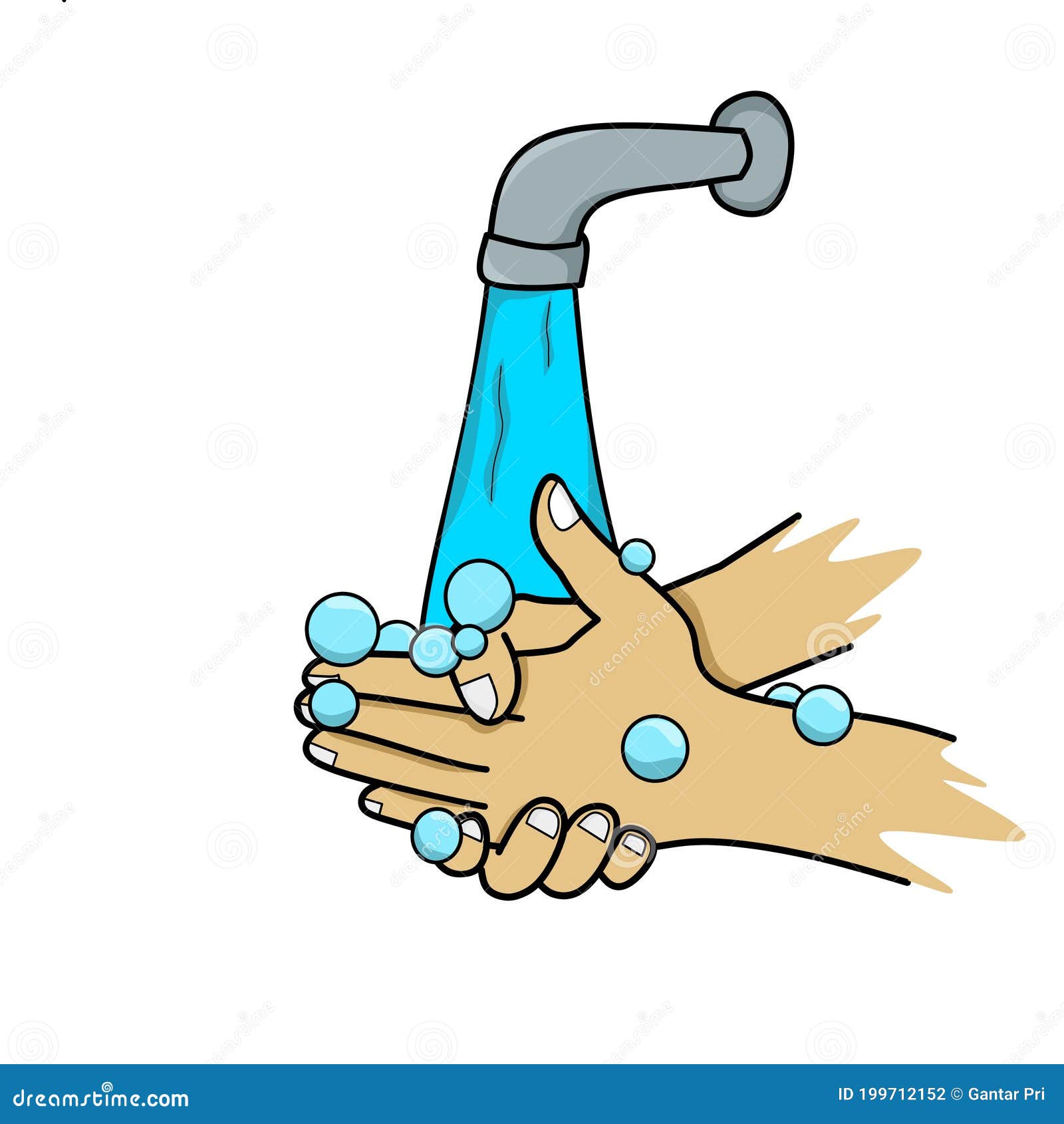 Ilustración De Dibujos Animados Diseño De Lavar Las Manos Con Agua Para  Evitar Gérmenes Ilustración del Vector - Ilustración de gérmenes, dedo:  199712152