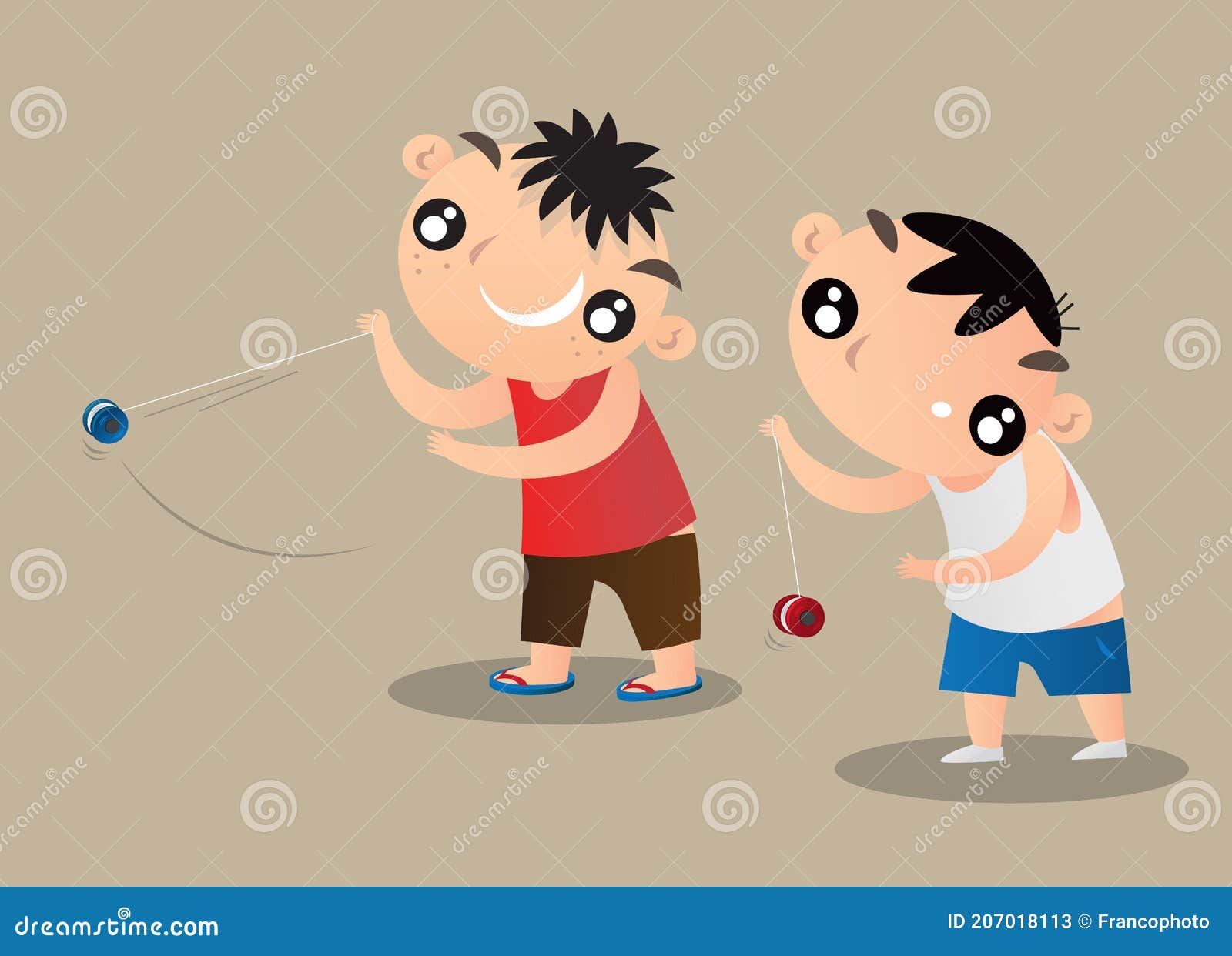 Ilustración De Dibujos Animados De Dos Niños De Hong Kong Jugando Con Yoyo  Ilustración del Vector - Ilustración de lindo, poco: 207018113