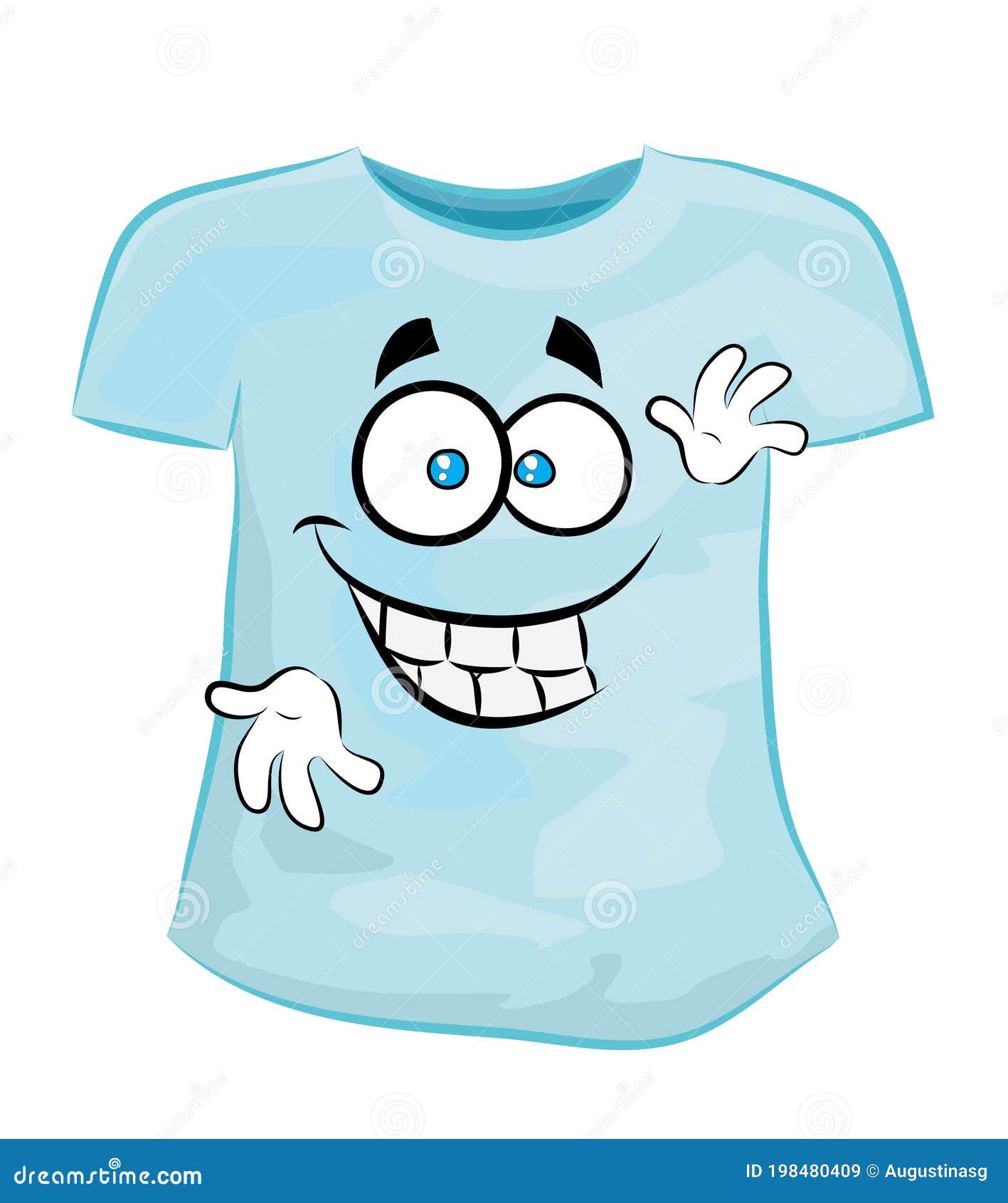 Camiseta Azul En Blanco Ilustración Vectorial Dibujos Animados En