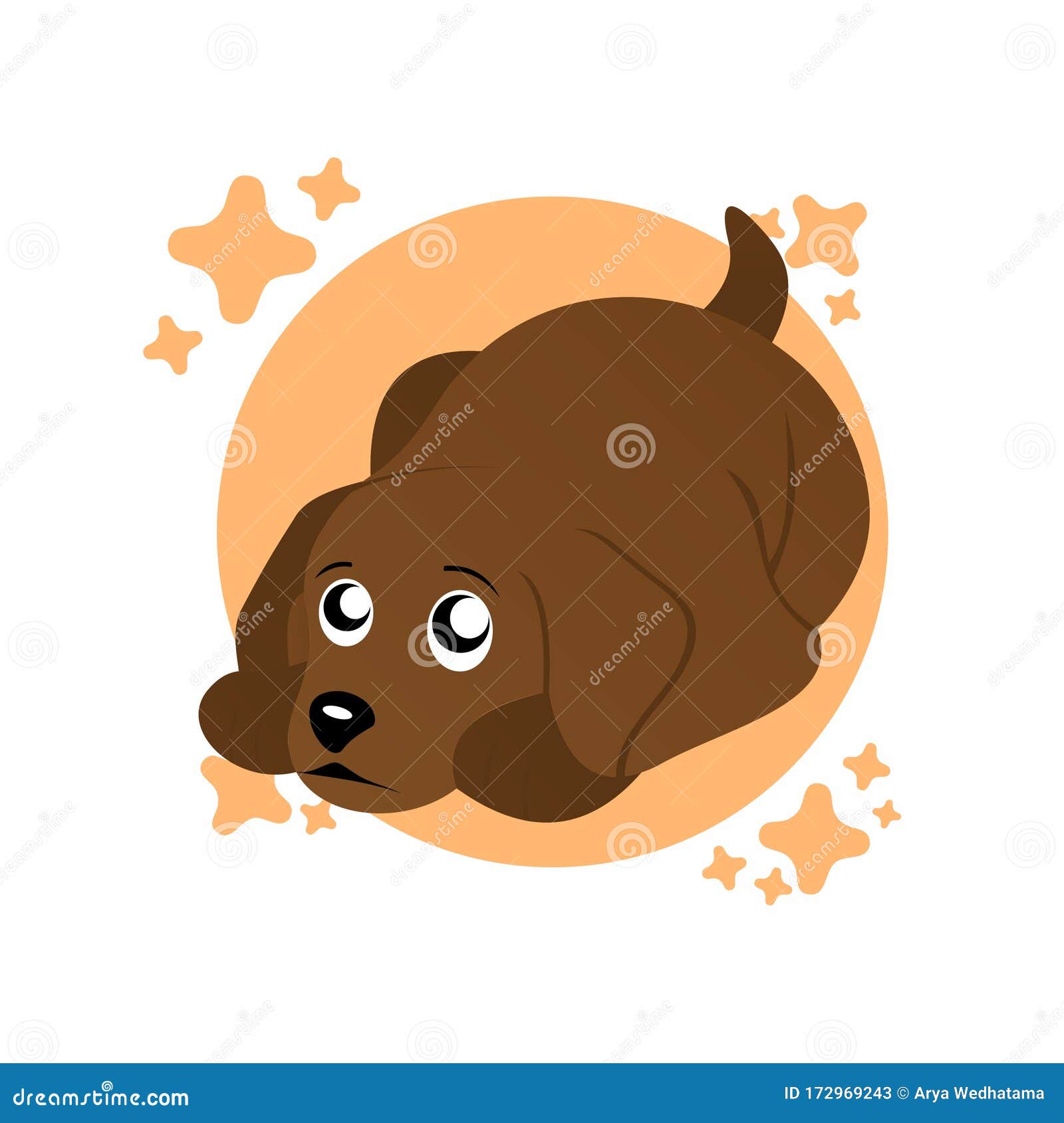 Ilustración De Dibujos Animados De Perros Solitarios De Color Marrón,  Carácter Gracioso, Diseño Plano Imagen de archivo - Ilustración de perro,  cubo: 172969243