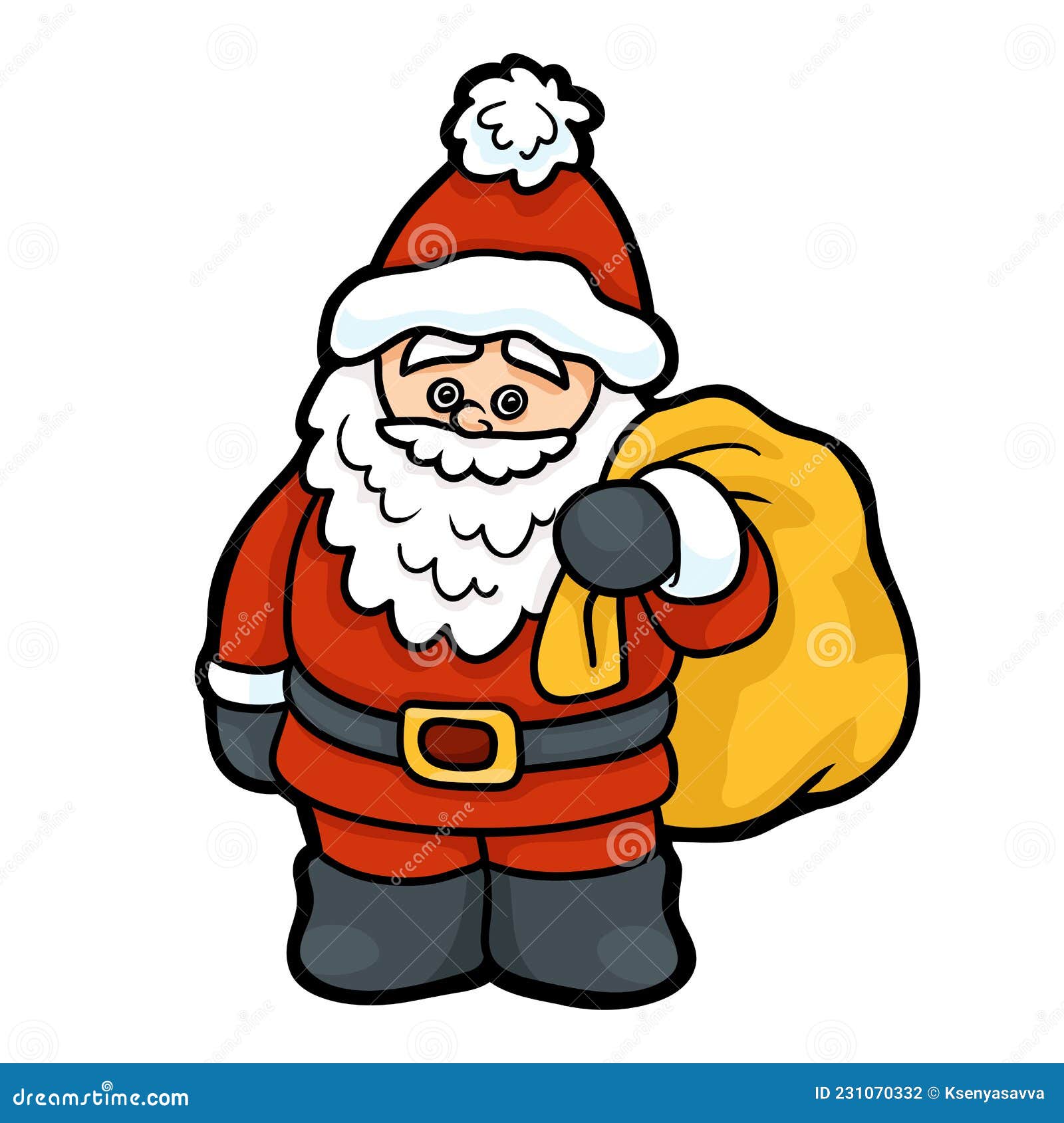 Ilustración De Navidad De Dibujos Animados Para Niños. Vector Santa Claus  Con Una Bolsa De Regalos Ilustración del Vector - Ilustración de santa,  banquete: 231070332