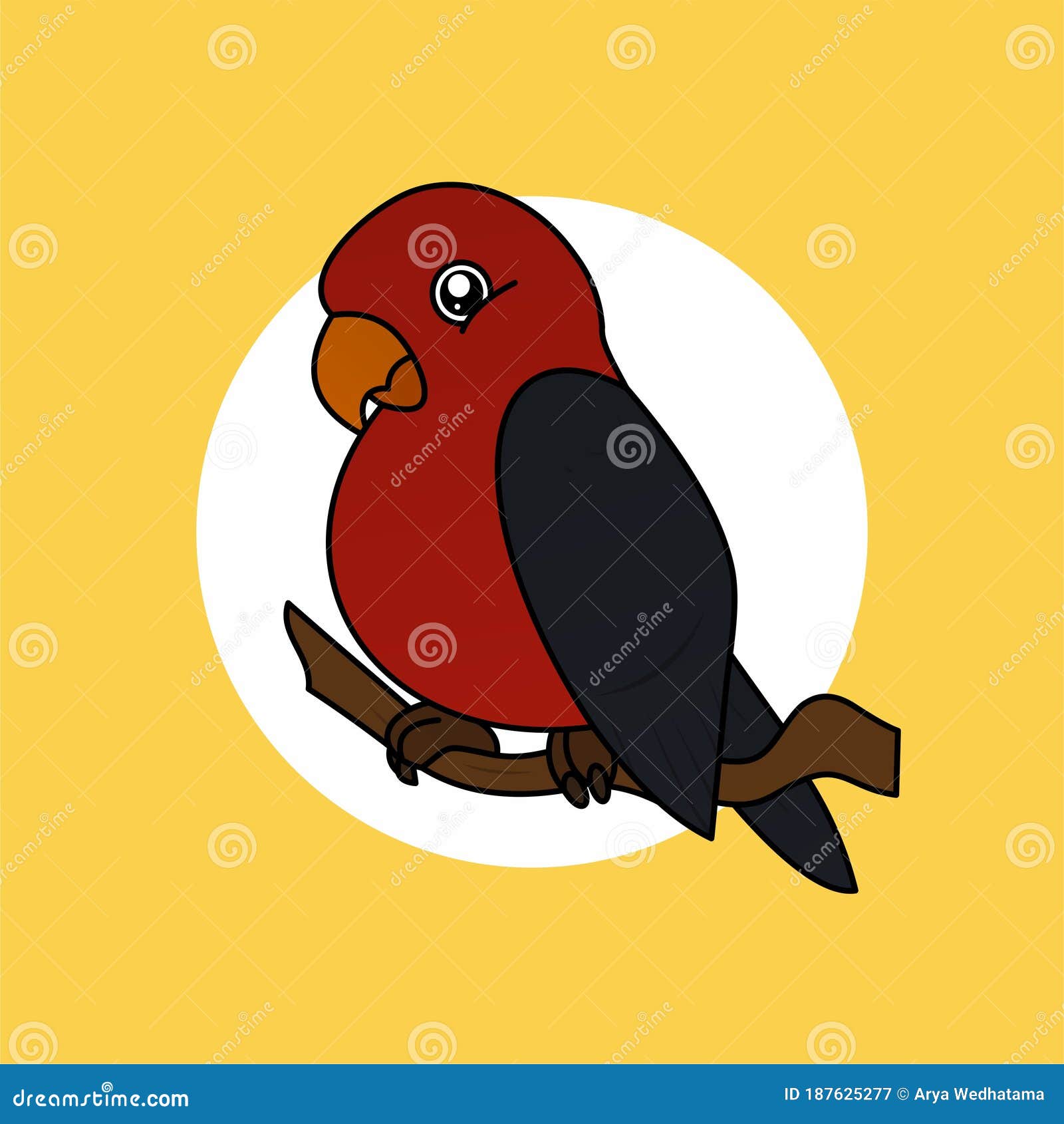 Ilustración De Pájaro Rojo Y Dibujo Animado De Ala Gris Lindo Personaje  Gracioso Diseño Plano Stock de ilustración - Ilustración de azul, imagen:  187625277