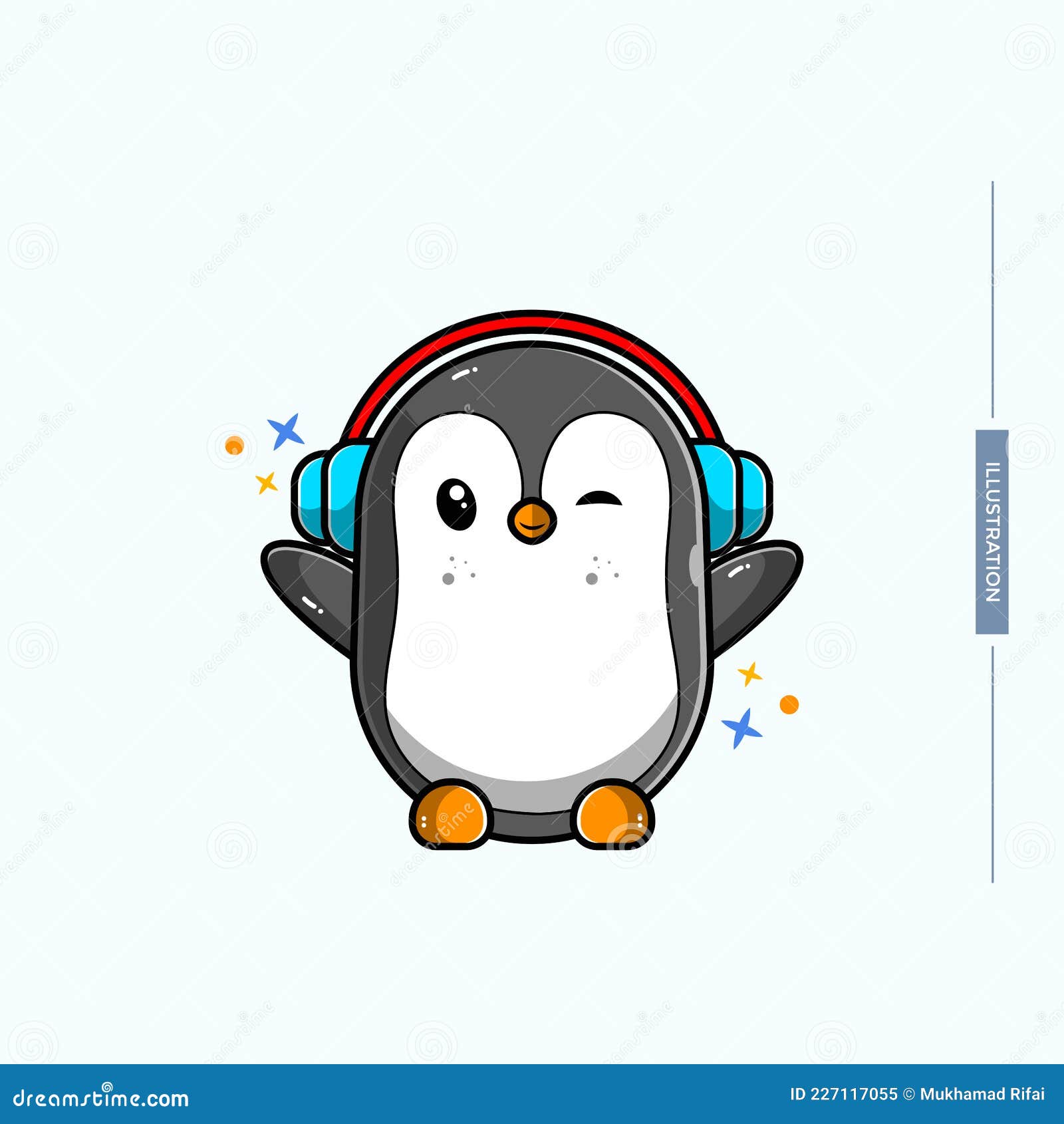 Ilustración De Pingüino Lindo Con Cabezal Vectorial Eps 10 Ilustración del  Vector - Ilustración de hielo, animal: 227117055