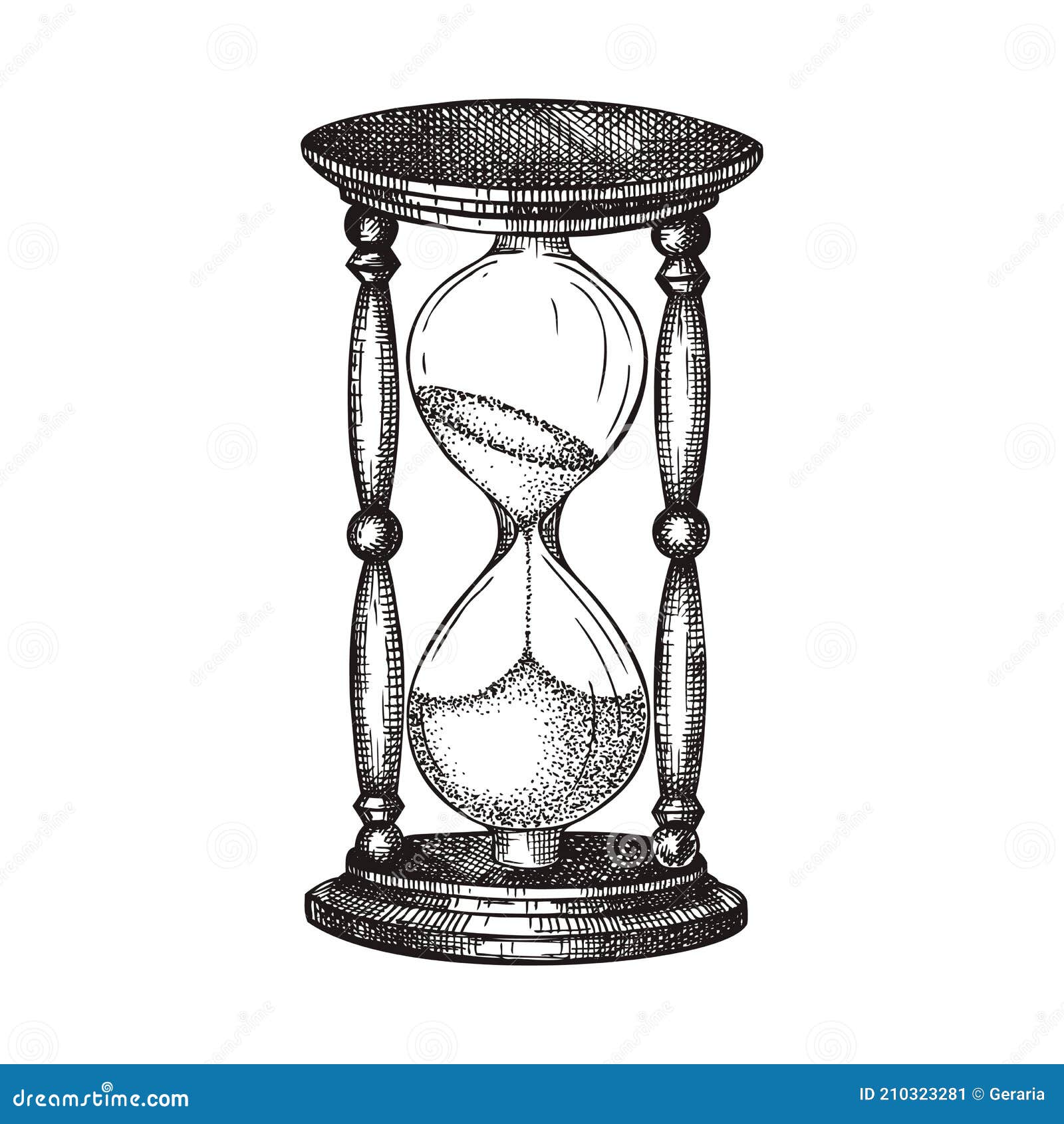 Ilustración De Reloj De Arena Dibujado a Mano. Dibujo Vectorial De  Sandglass En Estilo Vintage. Gafas De Arena De Madera Esbozadas Ilustración  del Vector - Ilustración de retro, objeto: 210323281