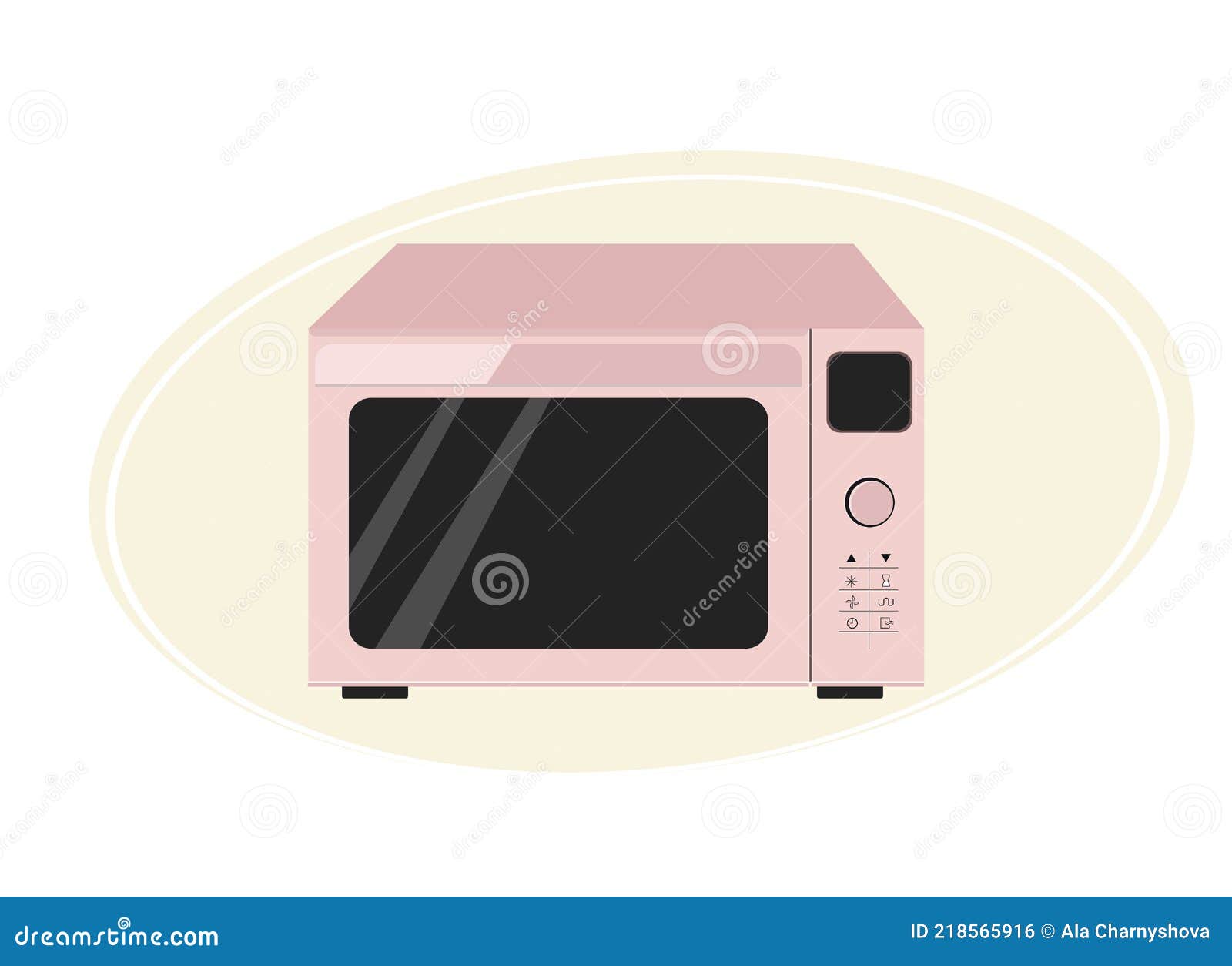 Ilustración De Un Horno Microondas Moderno En Color Rosa Suave Ilustración  del Vector - Ilustración de blanco, icono: 218565916