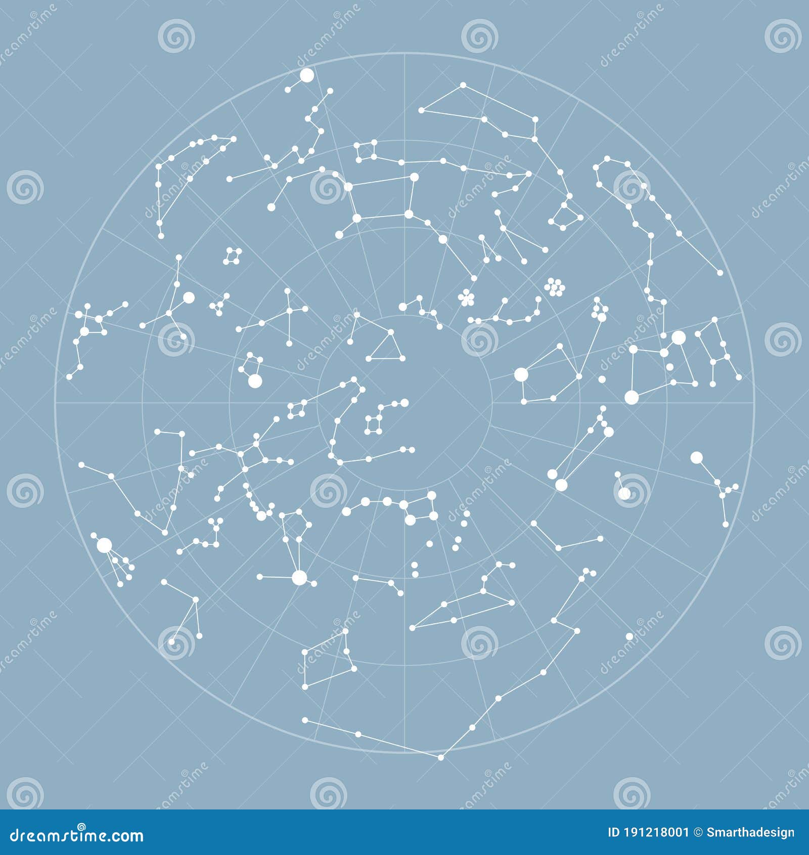 Ilustración De Vector De Mapa De Estrellas. Mapa De Constelaciones. Afiche  Del Afiche De Planetas De Astronomía De Estrella Del Si Ilustración del  Vector - Ilustración de magia, correspondencia: 191218001