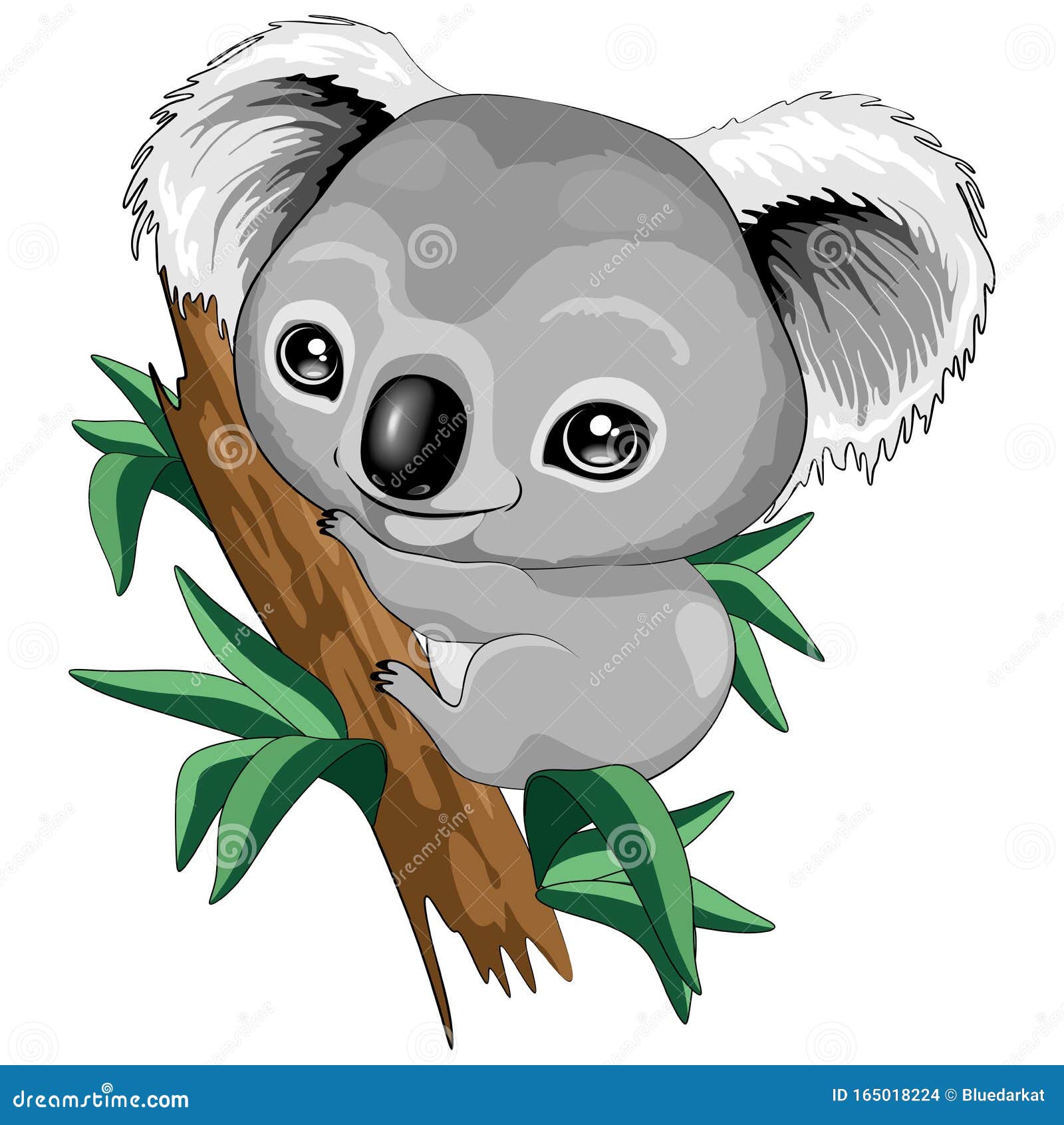 Ilustración Del Vector De Personaje De Dibujos Animados Koala Baby Cute  Ilustración del Vector - Ilustración de animal, cubo: 165018224