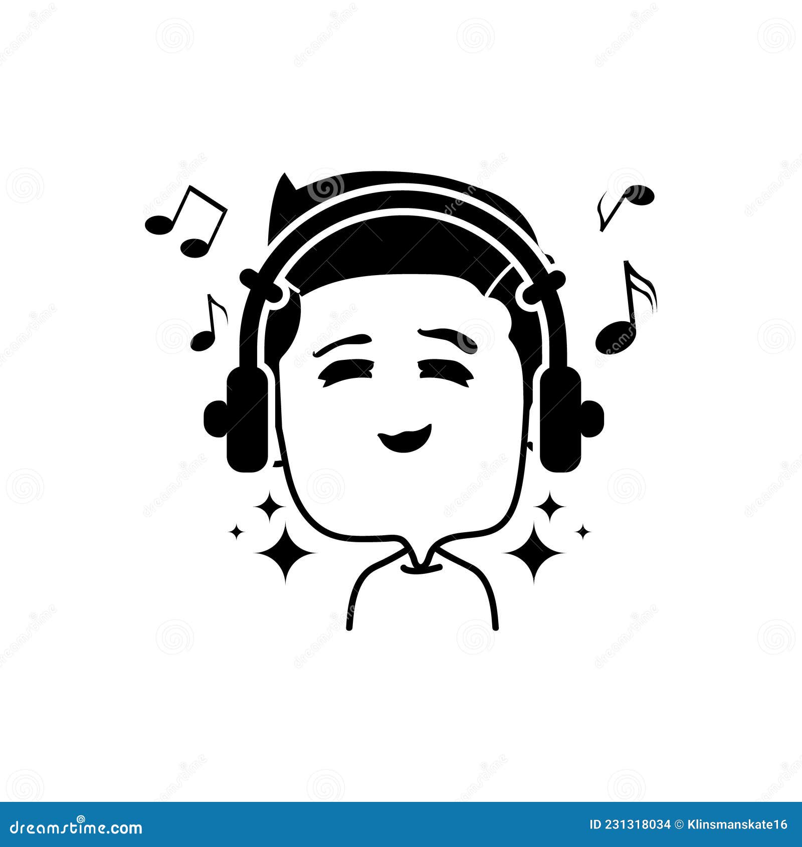Ilustración Dibujos Animados Niño Escuchando Música Diseño Ilustración del  Vector - Ilustración de estallido, escuche: 231318034