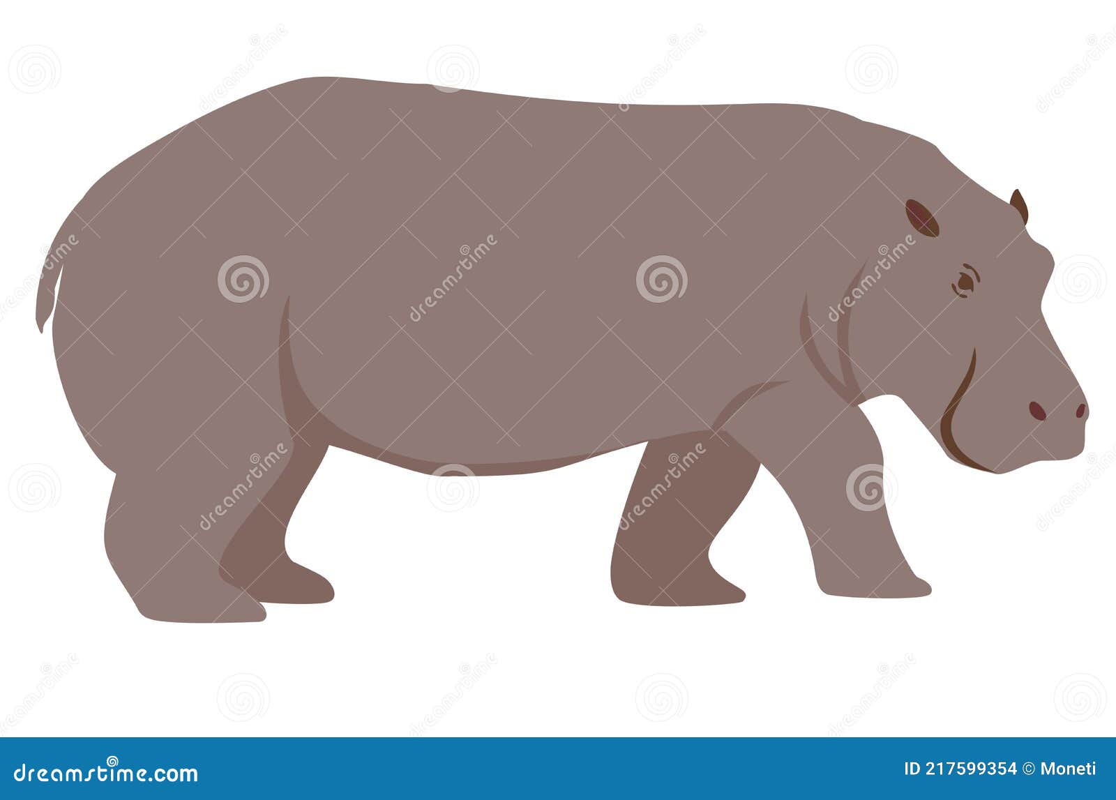 Ilustración En Color De Un Hipopótamo. Ilustración De Dibujos Animados De  Un Hipopótamo. Objeto Vectorial Aislado Sobre Fondo Blan Ilustración del  Vector - Ilustración de cara, peligro: 217599354