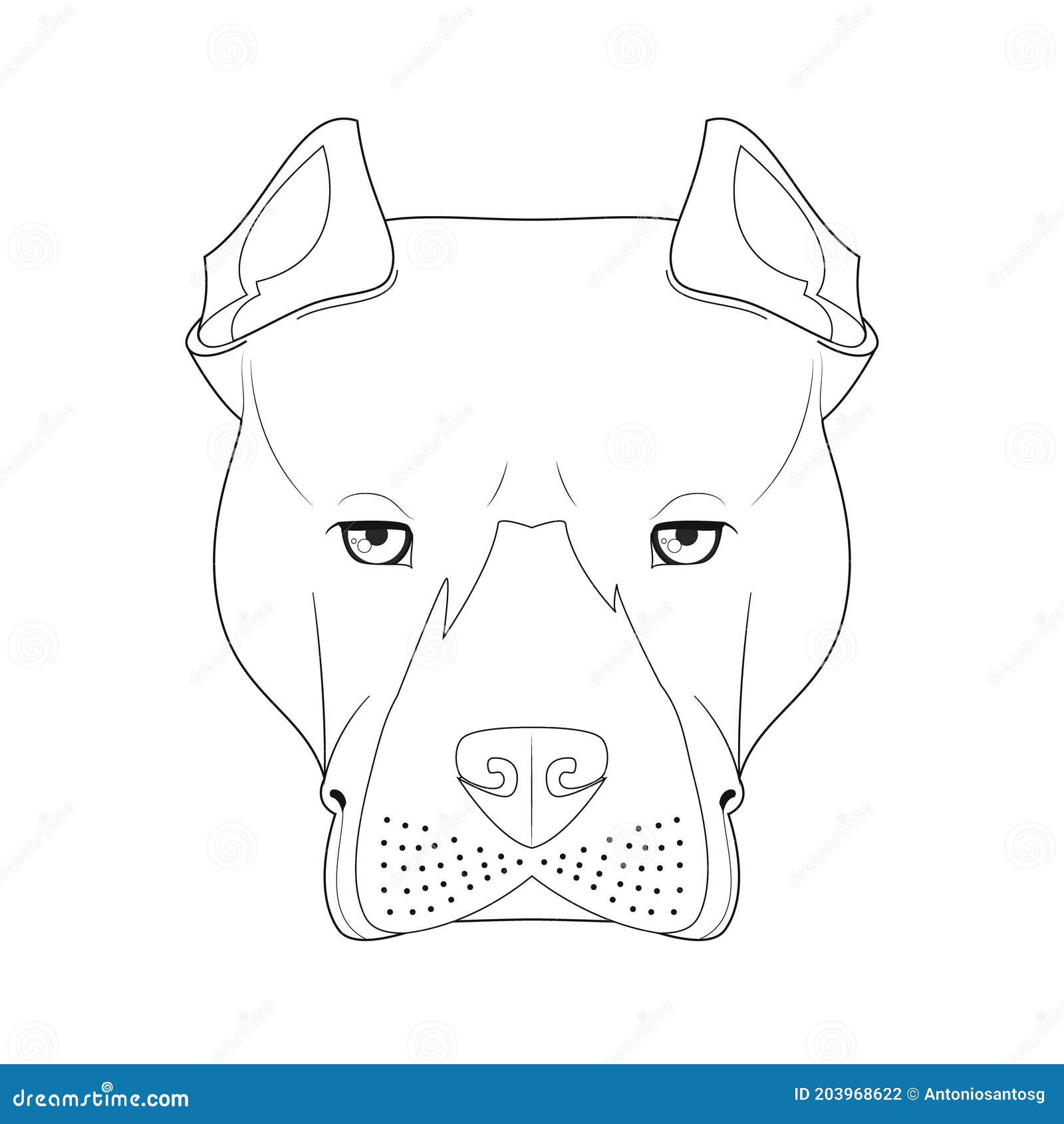 Ilustración Vectorial De Dibujos Animados De Color Fácil Para Perros De  Pitbull O American Staffordshire. Aislado En Fondo Blanco Ilustración del  Vector - Ilustración de blanco, aprenda: 203968622