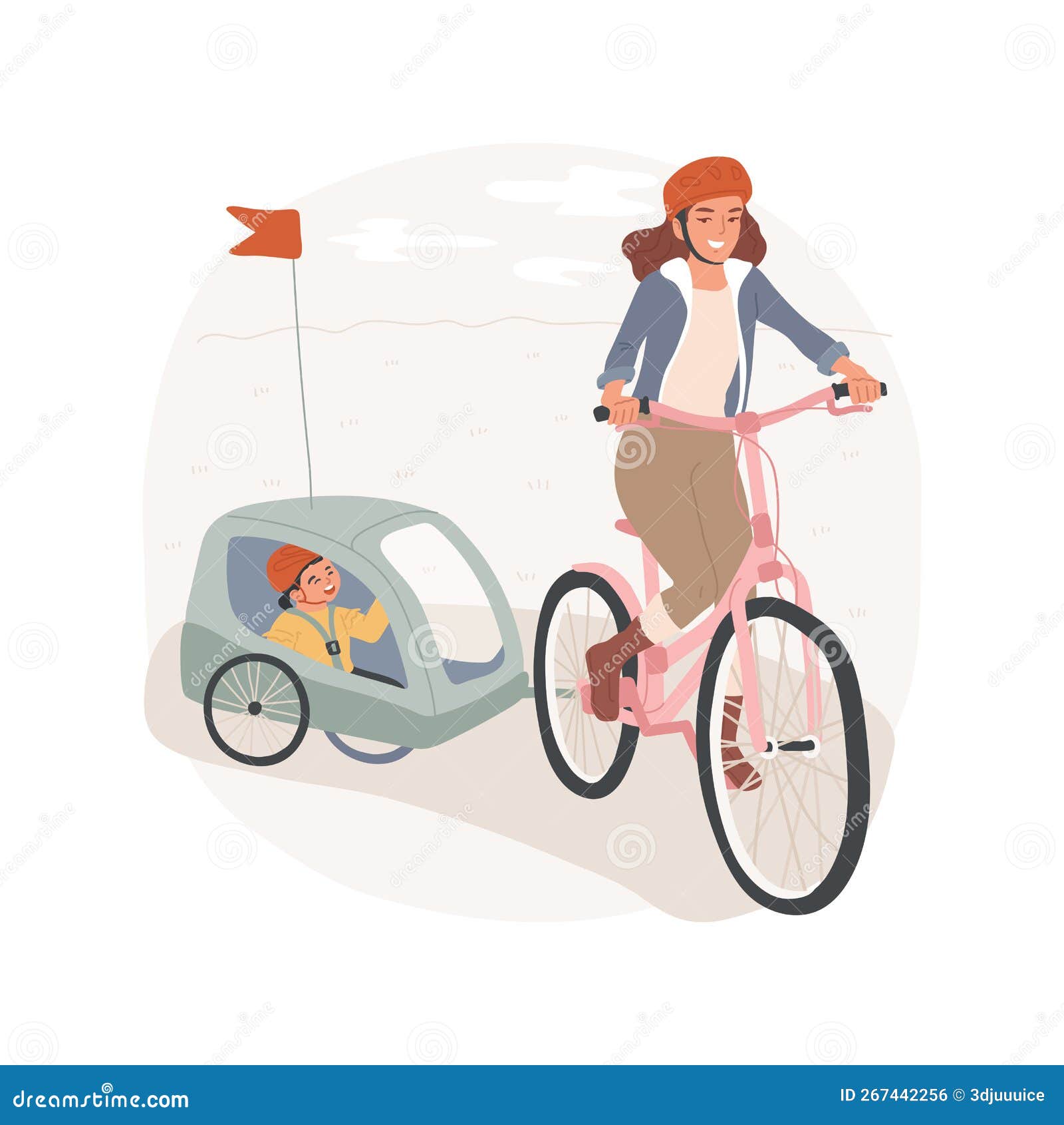 Ilustración Vectorial De La Caricatura Aislada Del Remolque Bici.  Ilustración del Vector - Ilustración de velocidad, hermoso: 267442256