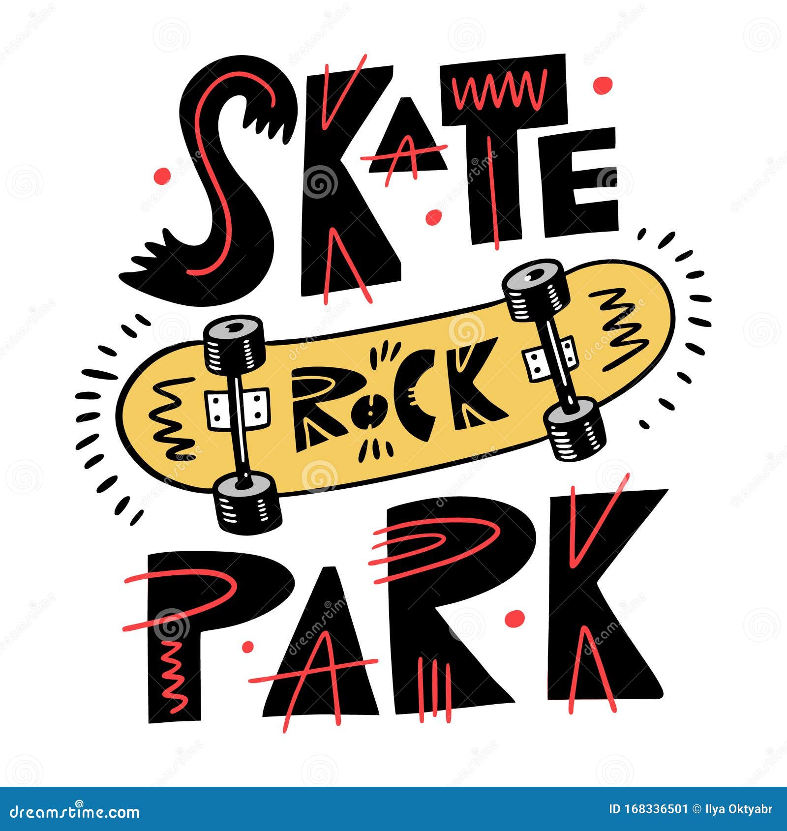 Ilustración Vectorial De Skateboard Amarilla Frase Del Parque Skate Rock  Ilustración del Vector - Ilustración de silueta, patinaje: 168336501