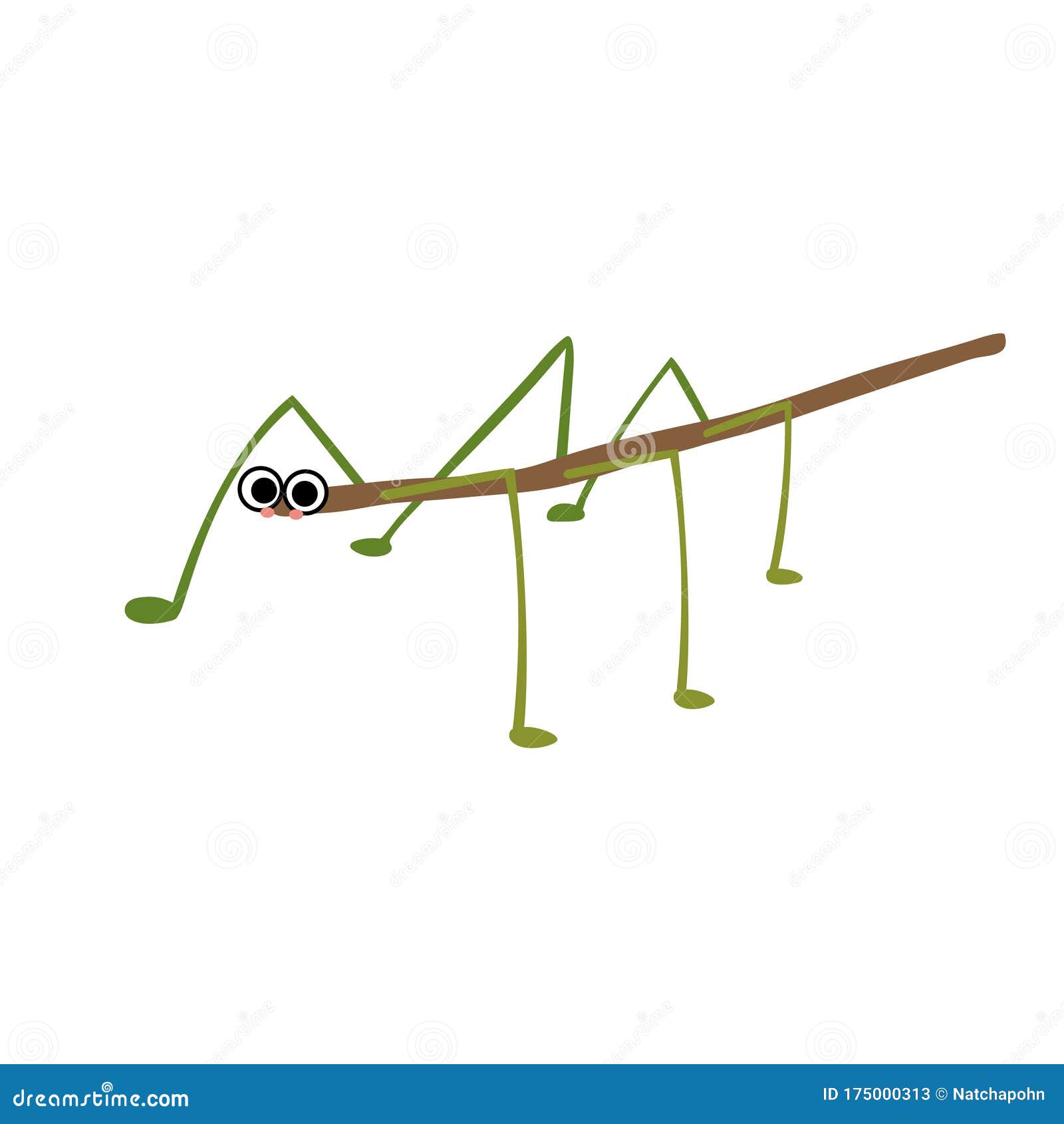 Ilustración Vectorial Del Personaje De Dibujos Animados De Insectos De Stick  Ilustración del Vector - Ilustración de camuflaje, fauna: 175000313