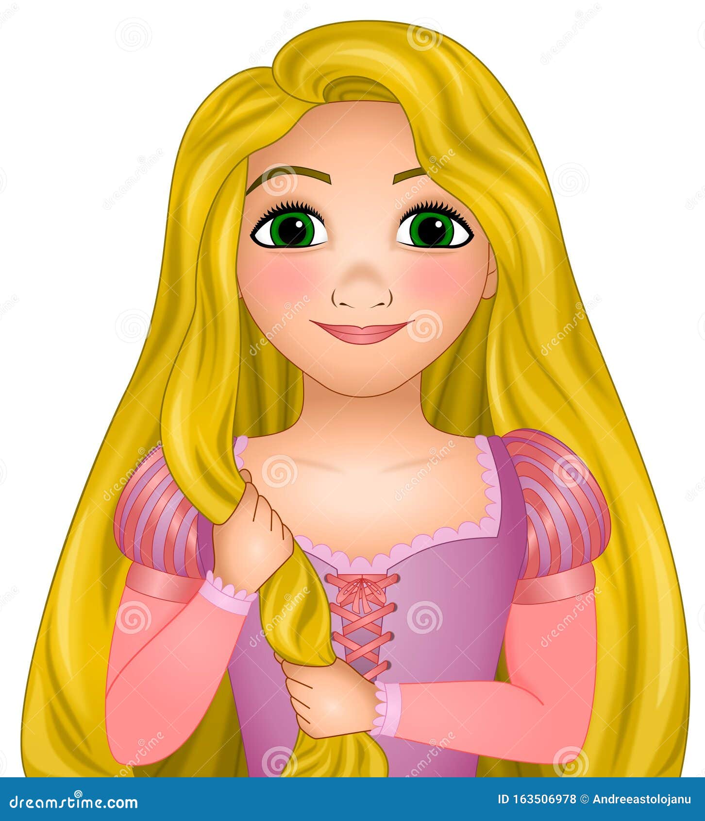 Ilustración Vectorial Disney De Rapunzel, Disney De Princesa Con El Largo Y  Mágico Cabello Rubio, Cuento De Hadas Foto de archivo editorial -  Ilustración de coloreado, casado: 163506978