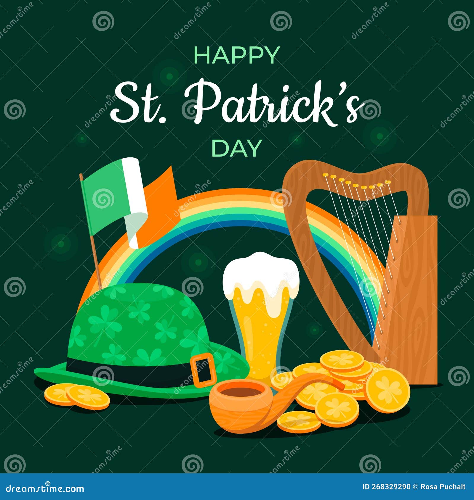 ilustraciÃ³n plana del dÃ­a de st. pattrickâs