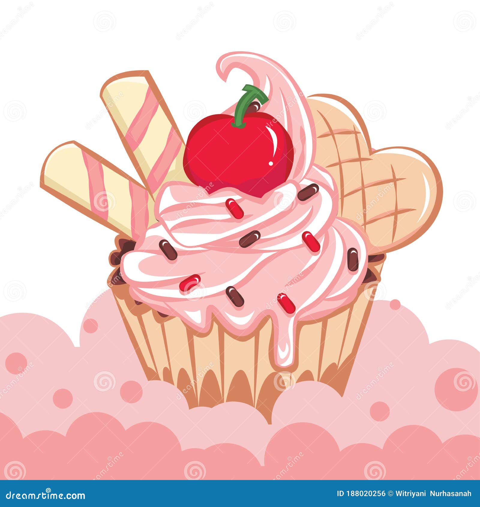 Ilustraciones De Vectores De Dibujos Animados De Cupcakes. Dulces Para La  Fiesta De Cumpleaños. Postre Dulce Y Delicioso Pastel De Ilustración del  Vector - Ilustración de mollete, vela: 188020256