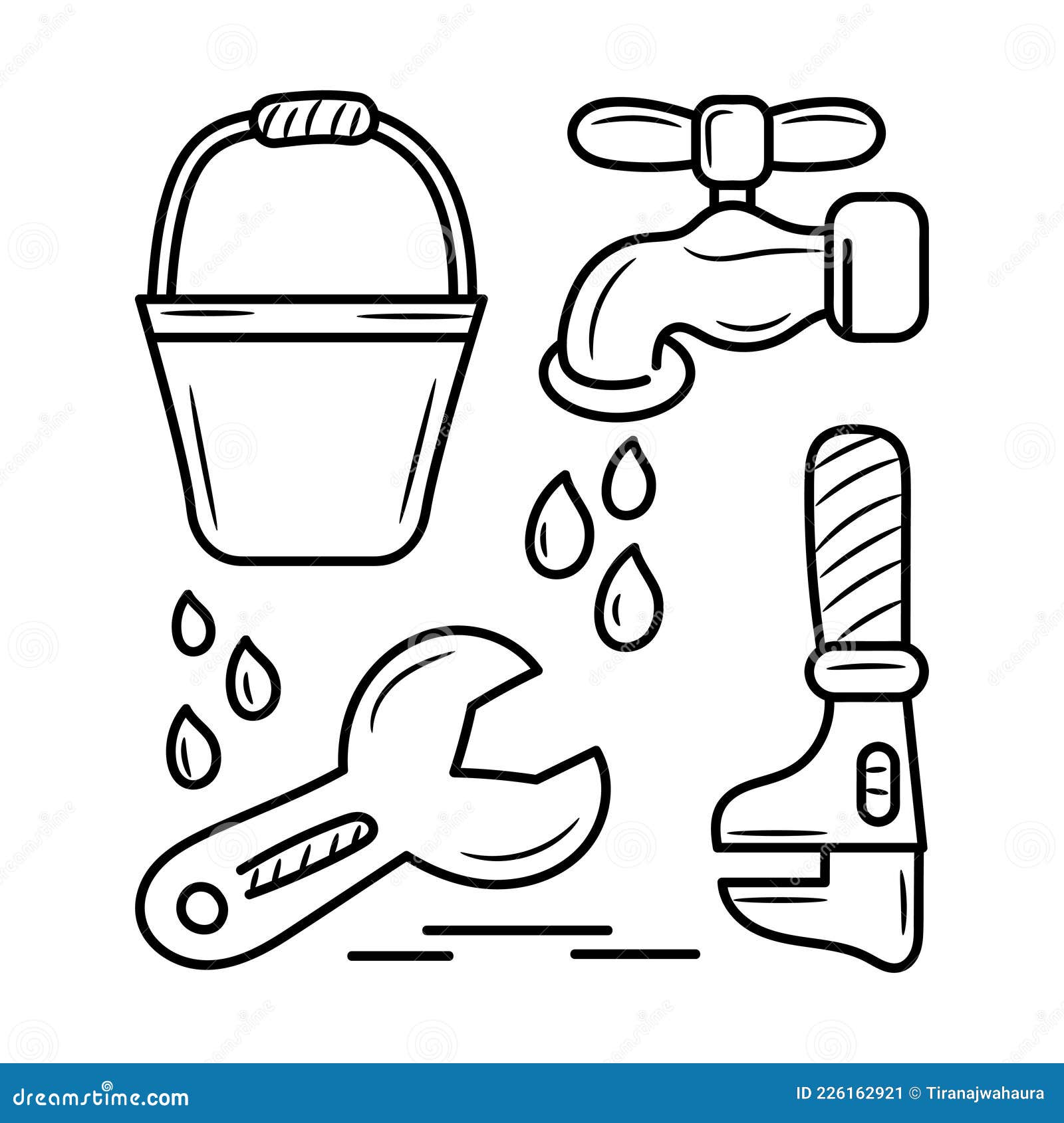 Ilustraciones De Vectores De Equipos Y Herramientas De Agua, De Fácil  Extracción a Mano Ilustración del Vector - Ilustración de ducha, bidé:  226162921