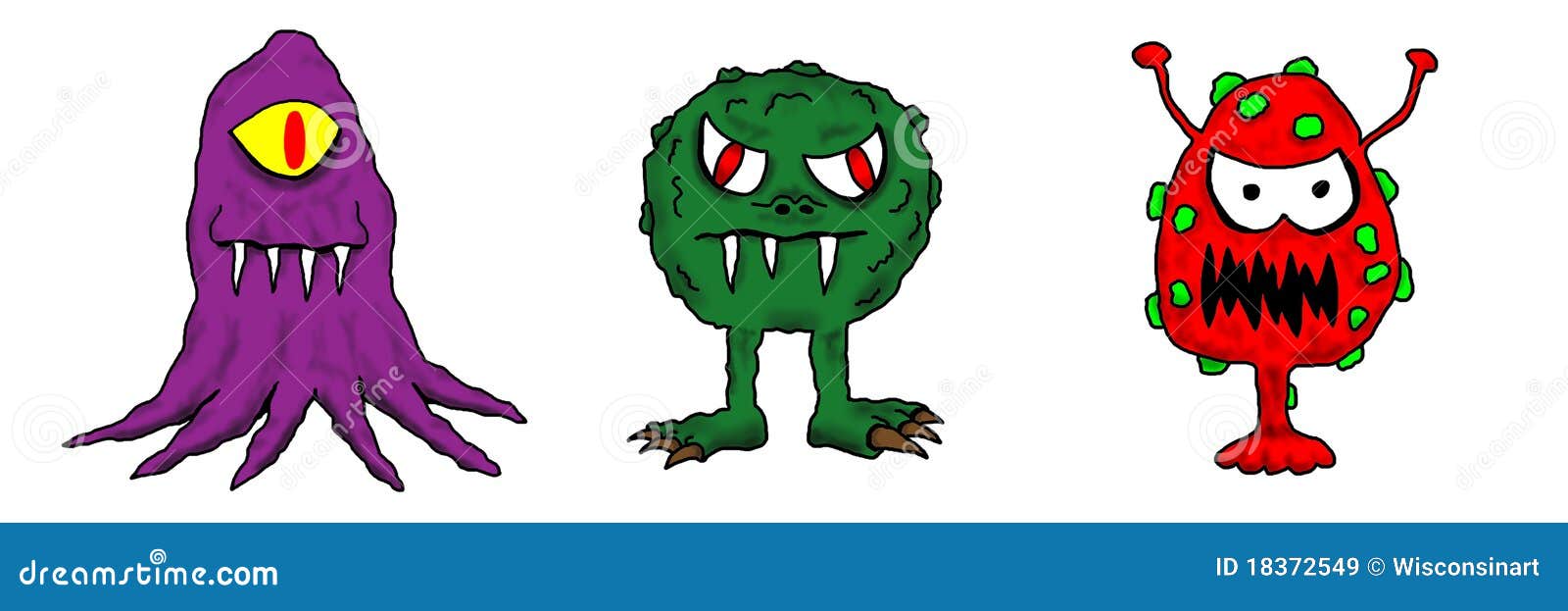 Ilustración fría del fallo de funcionamiento del virus de la gripe de la historieta colorida. Personajes de dibujos animados coloridos de los fallos de funcionamiento del frío, de la gripe o del virus. ¡Estos pequeños monstruos minúsculos pueden eliminarle con un maÌn fallo de funcionamiento! Mano drenada y aislada.