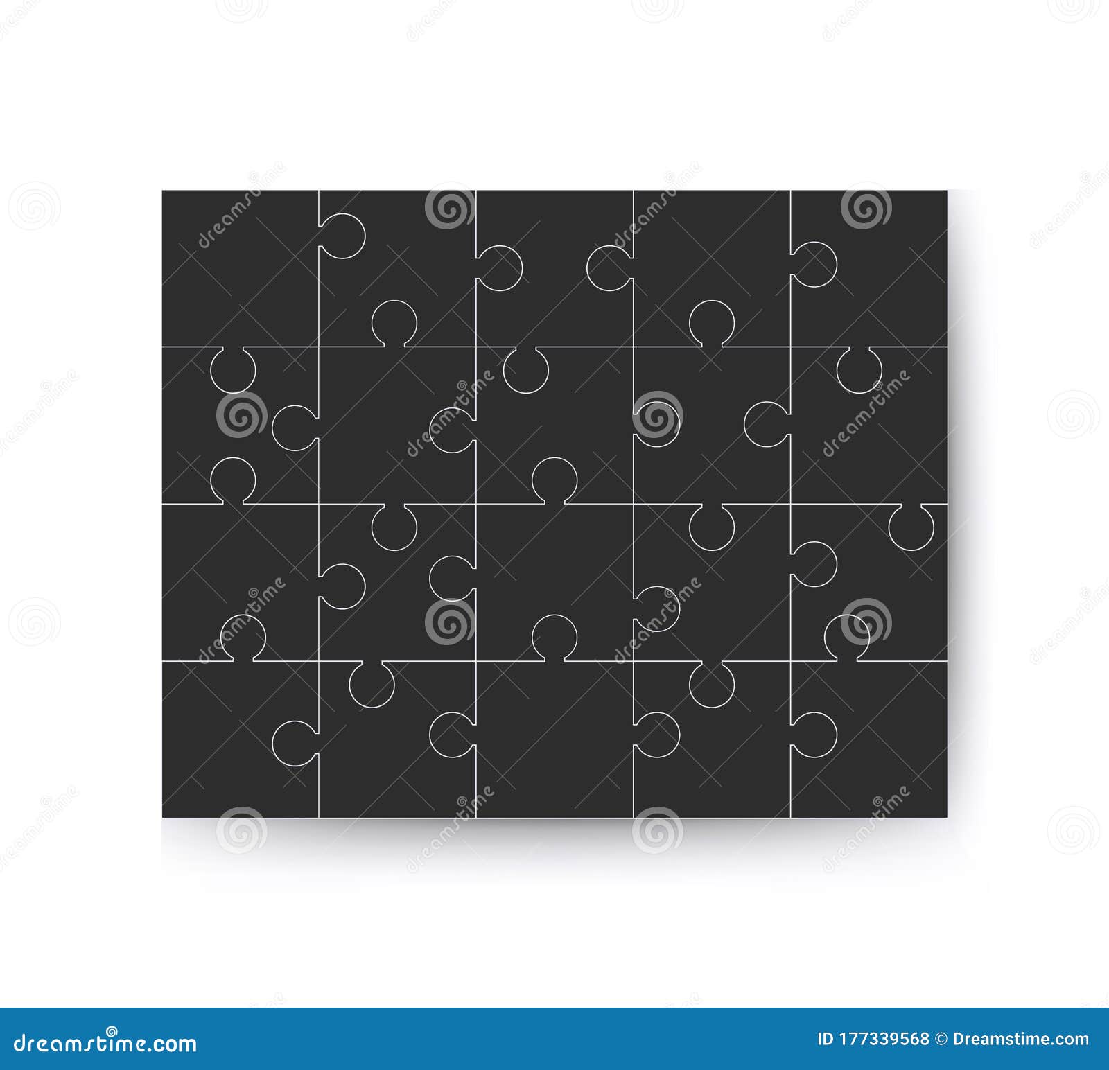 Ilustración Vectorial Del Rompecabezas Negro Ilustración del Vector