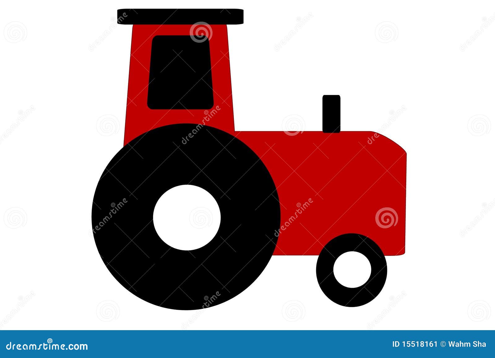 Ilustracyjny czerwony ciągnik