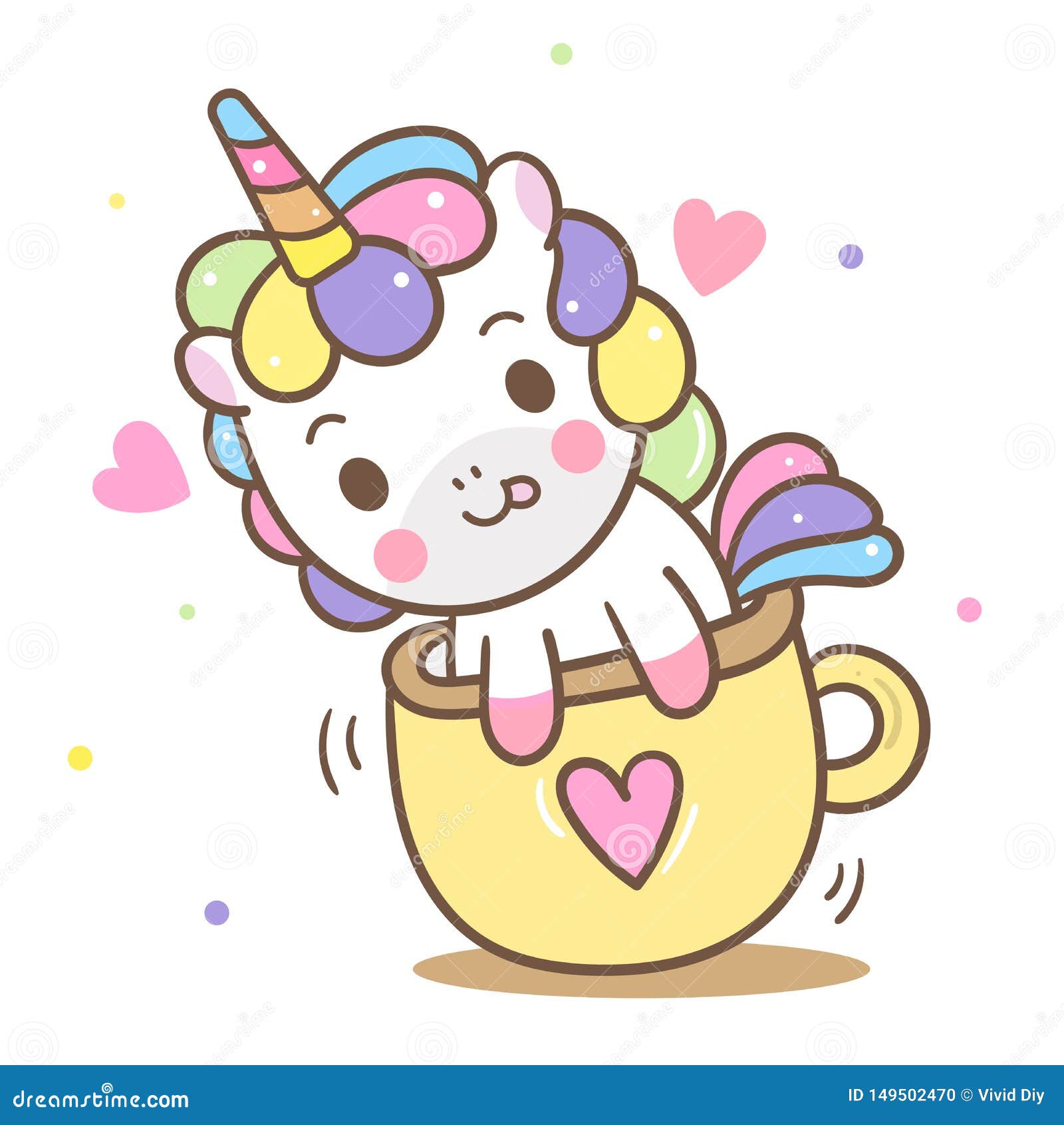 ilustração de kawaii de desenho animado de pônei de doces de