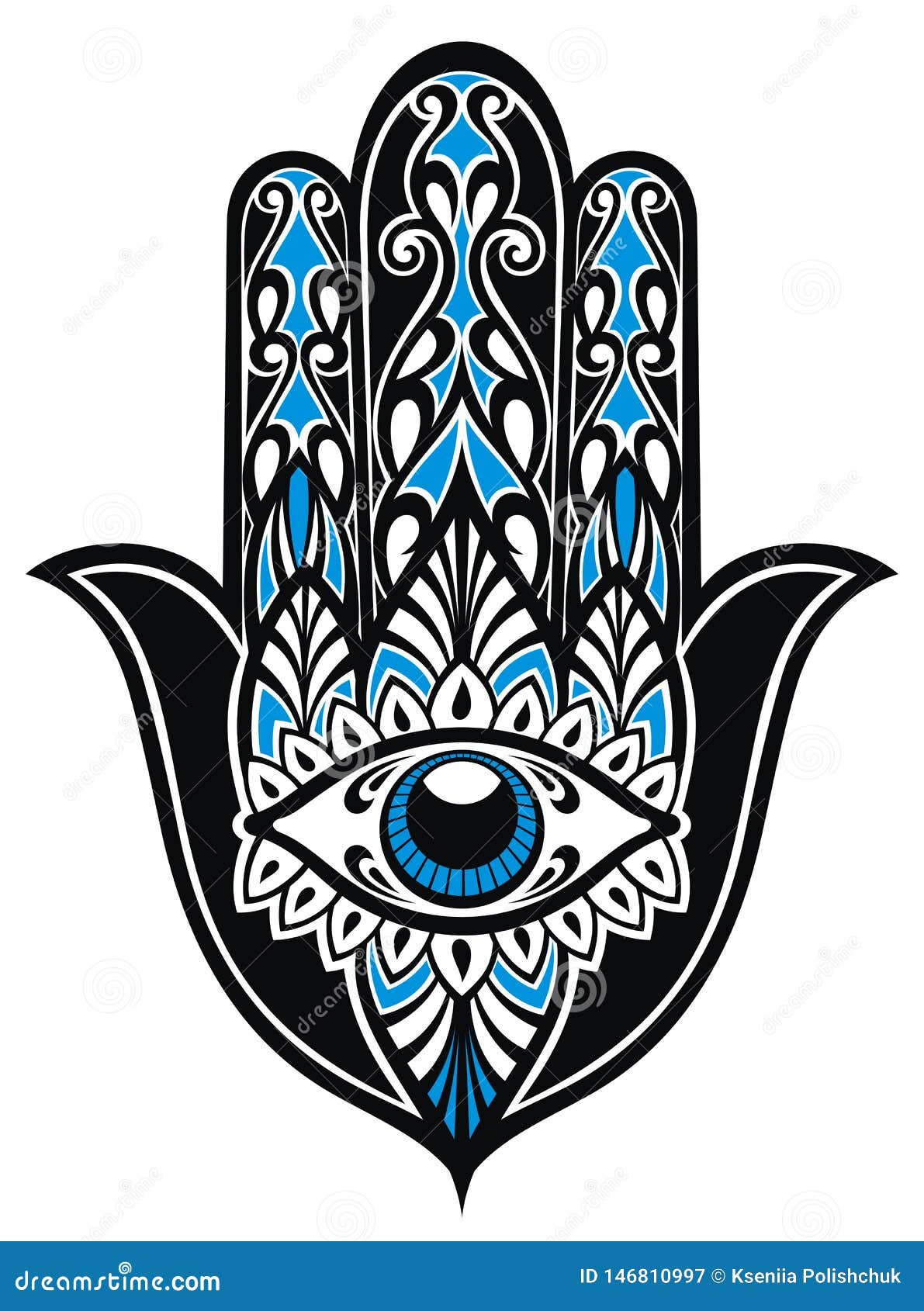 Hamsa, Hand of Fatima, Vector Illustration Stock Vector - Illustration ...