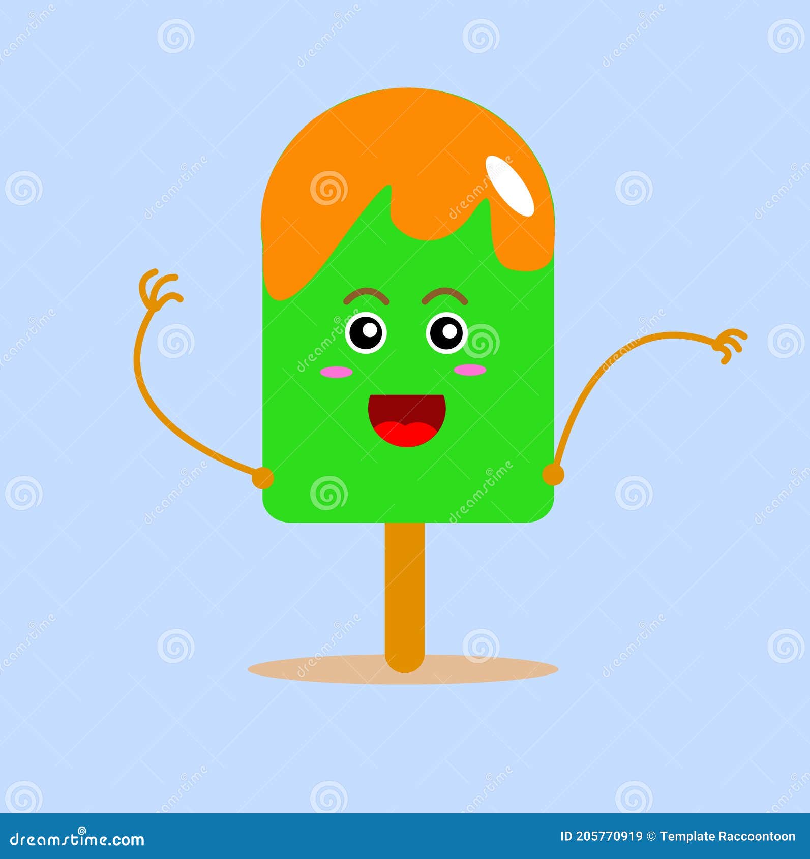 Ilustration vector grapich of green ice cream. This ilustration good for education in learning and megazine child