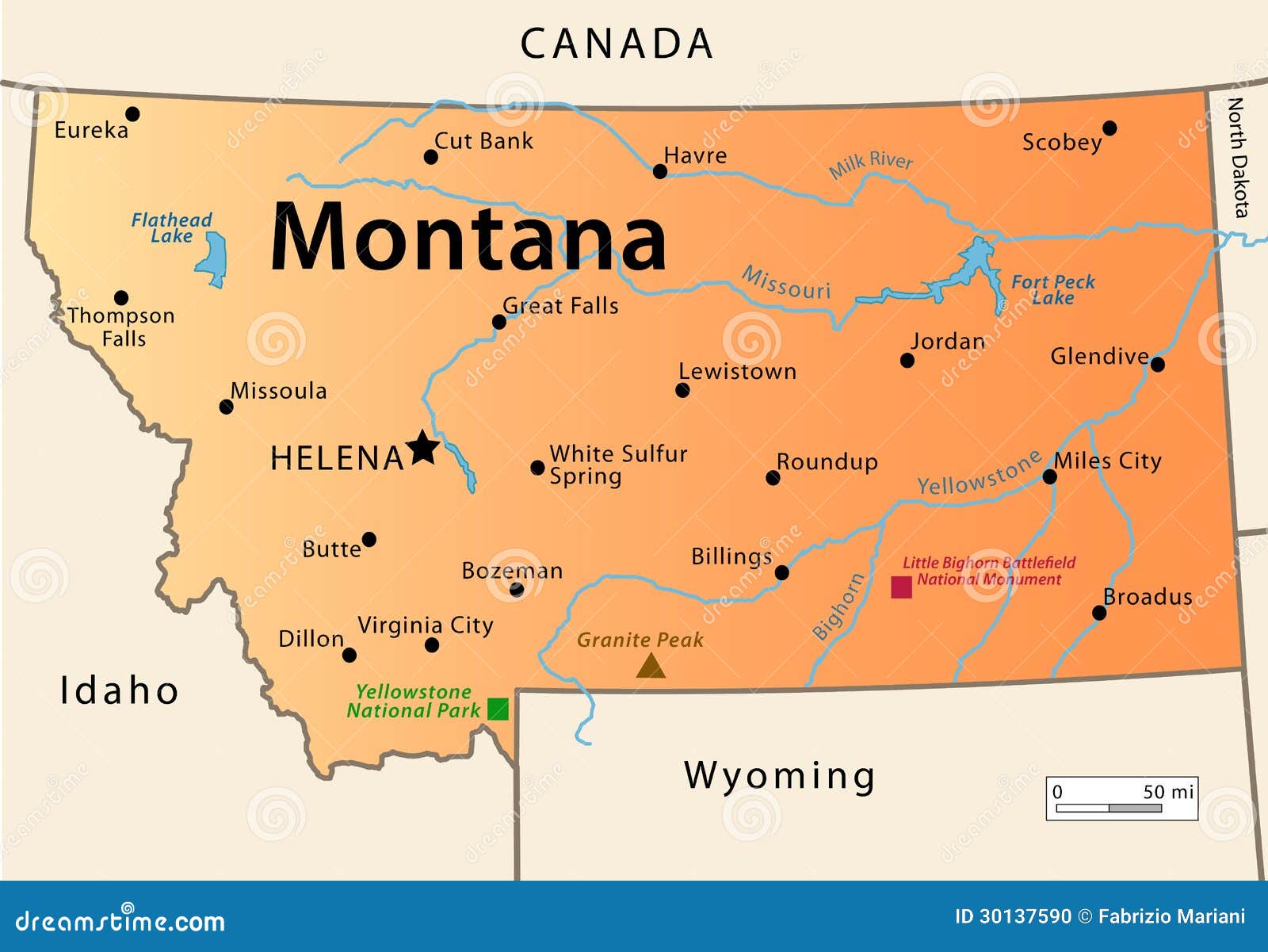 Quais as cidades de Montana?