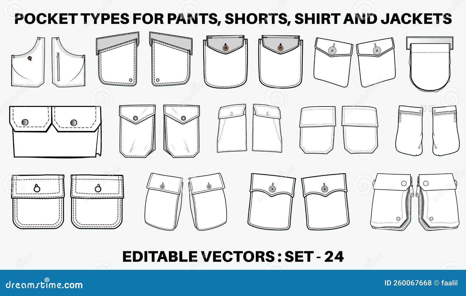 Tipos de bolso de calça sales