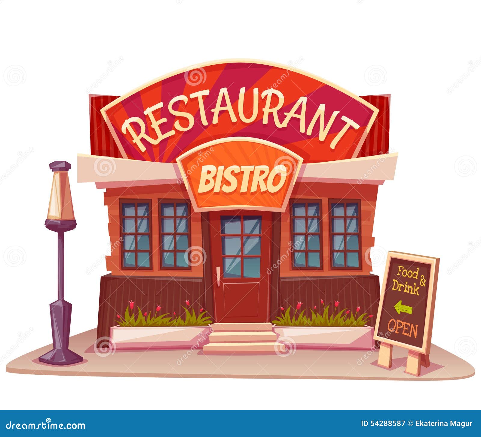 Ilustração Do Vetor Do Restaurante E Dos Restaurantes Ilustração do