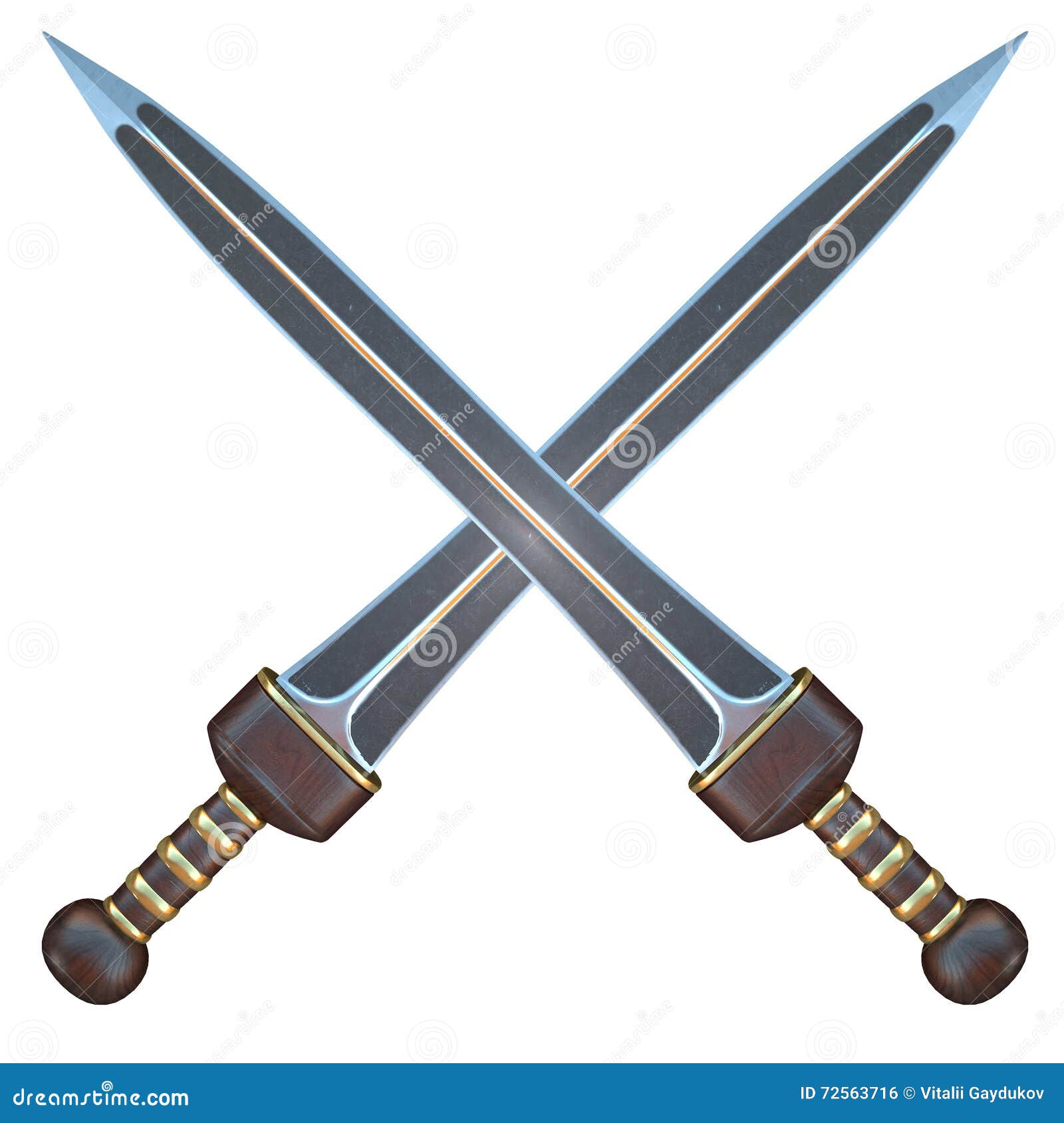 Ilustração Isolada De Uma Espada Curto De Roman Gladius Ilustração