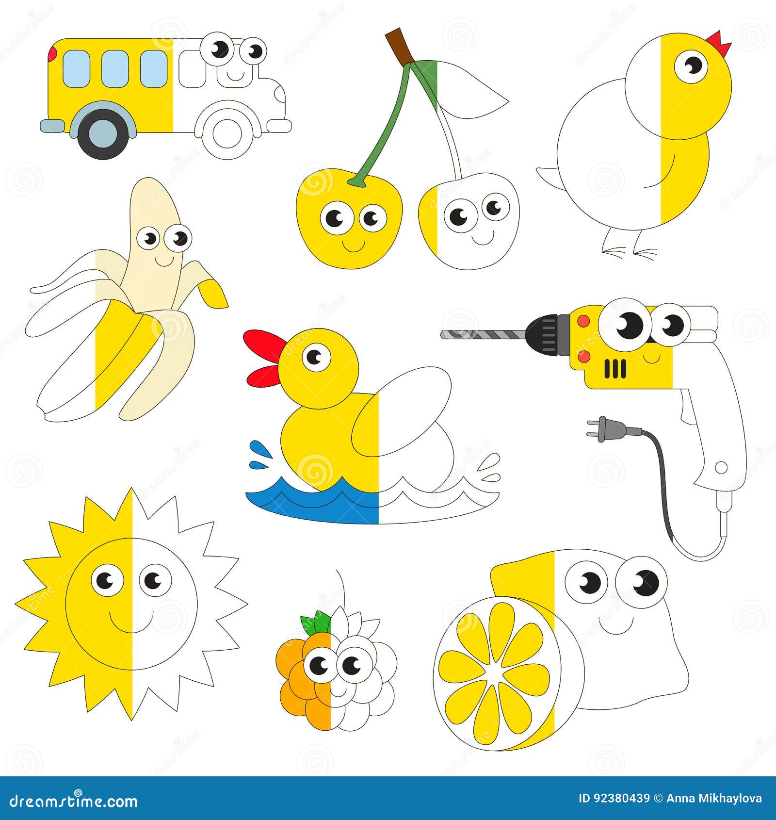 Imágenes Amarillas Divertidas Del Color, El Juego Grande Del Niño Que Se Coloreará Por Ejemplo Medio Ilustración del Vector - Ilustración de contorno, sencillo: 92380439 Imágenes Amarillas Divertidas Del Color, El Juego Grande Del Niño Que Se Coloreará Por Ejemplo Medio Ilustración del Vector - Ilustración de contorno, sencillo: 92380439