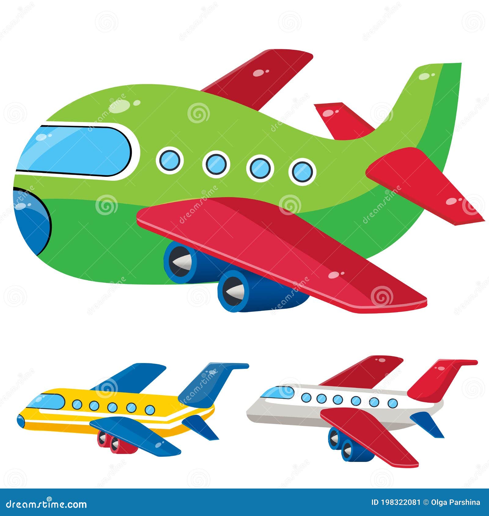Imágenes En Color De Aviones De Dibujos Animados Sobre Fondo Blanco.  Conjunto De Ilustraciones Vectoriales Del Transporte De Vehíc Ilustración  del Vector - Ilustración de piloto, cielo: 198322081
