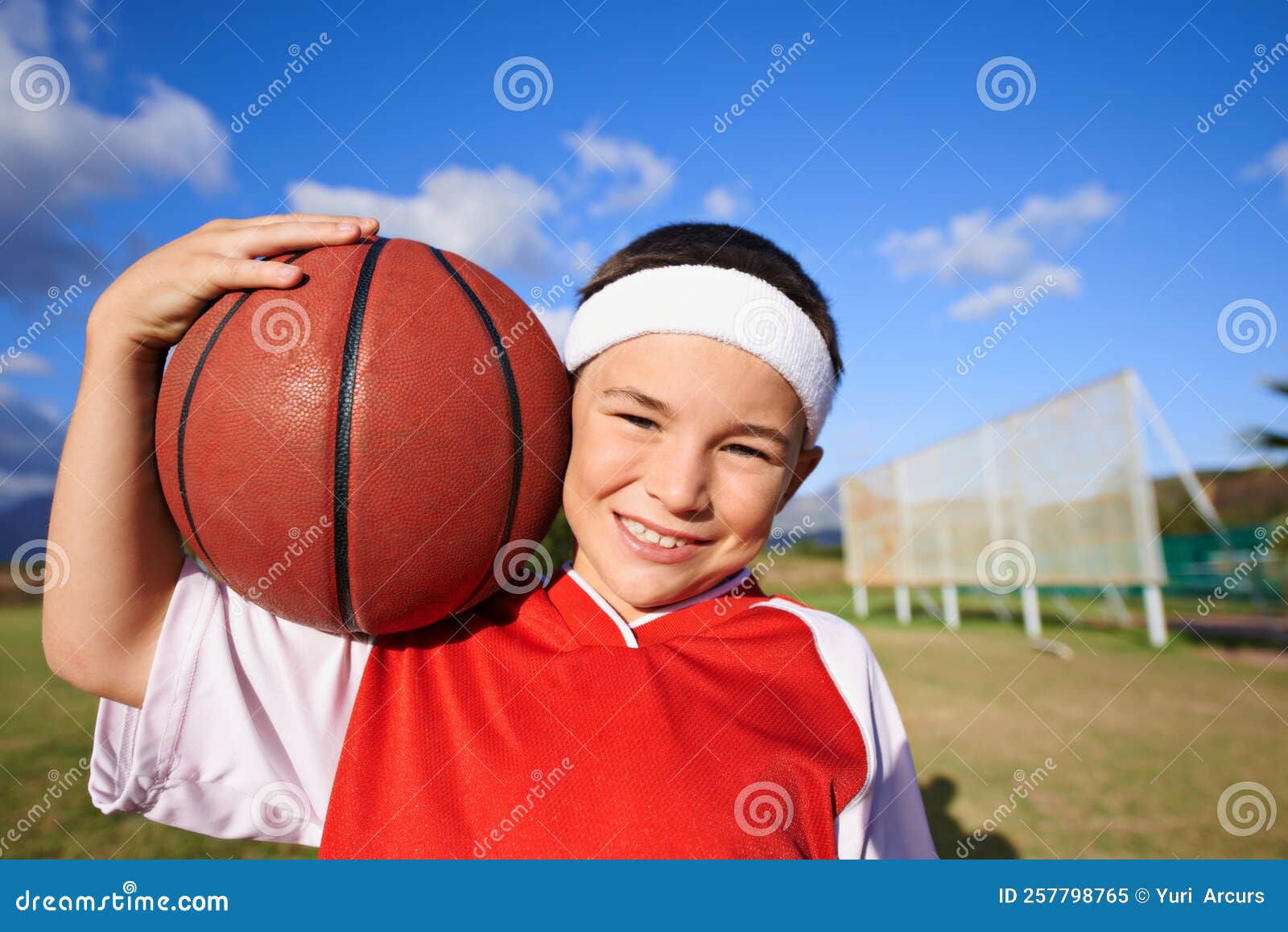 im gonna be the next wnba superstar. portrait of a young girl holding a basketball.