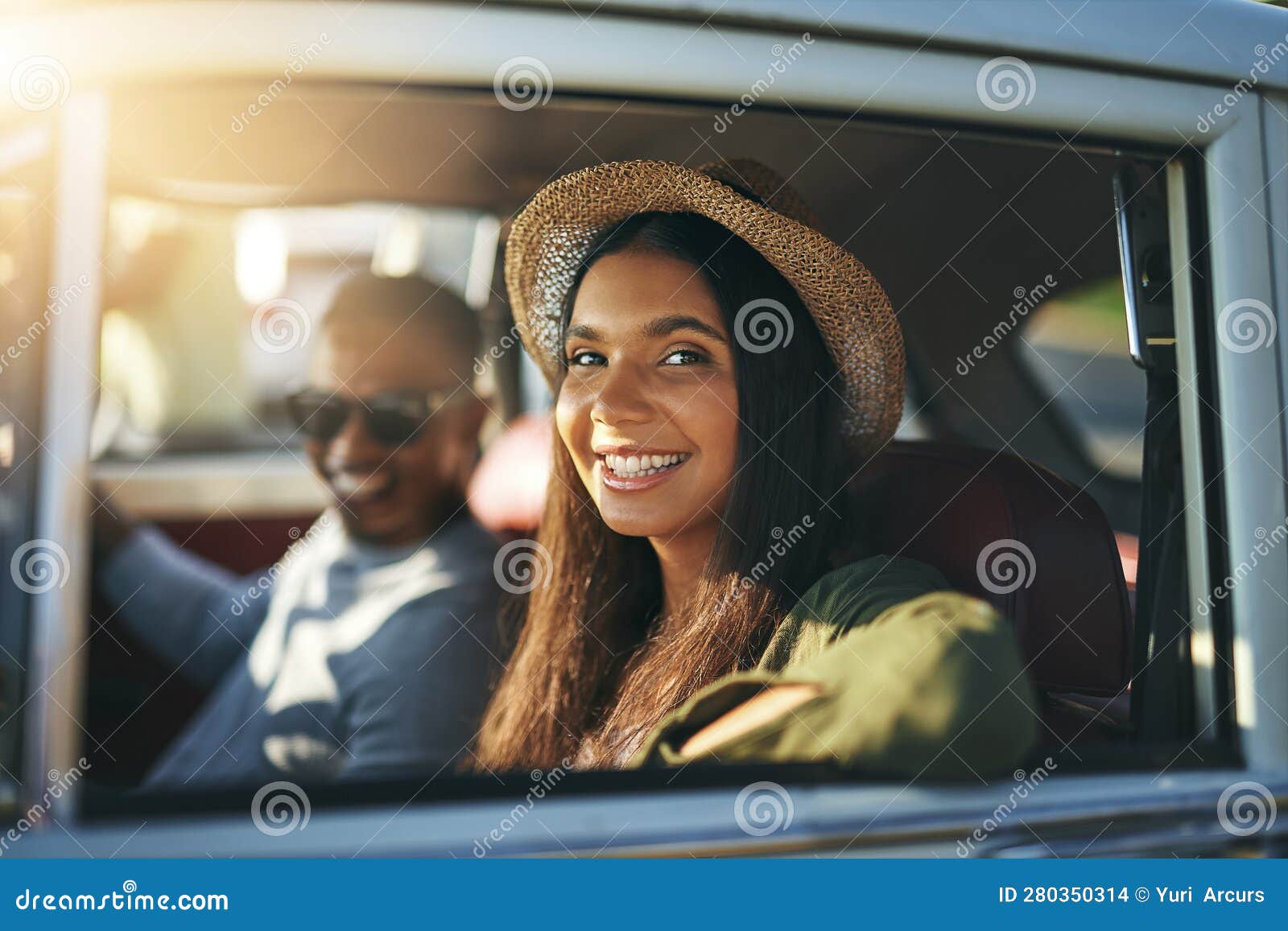 Im always in for a Road Trip. a Female Passenger Enjoying a Road Trip