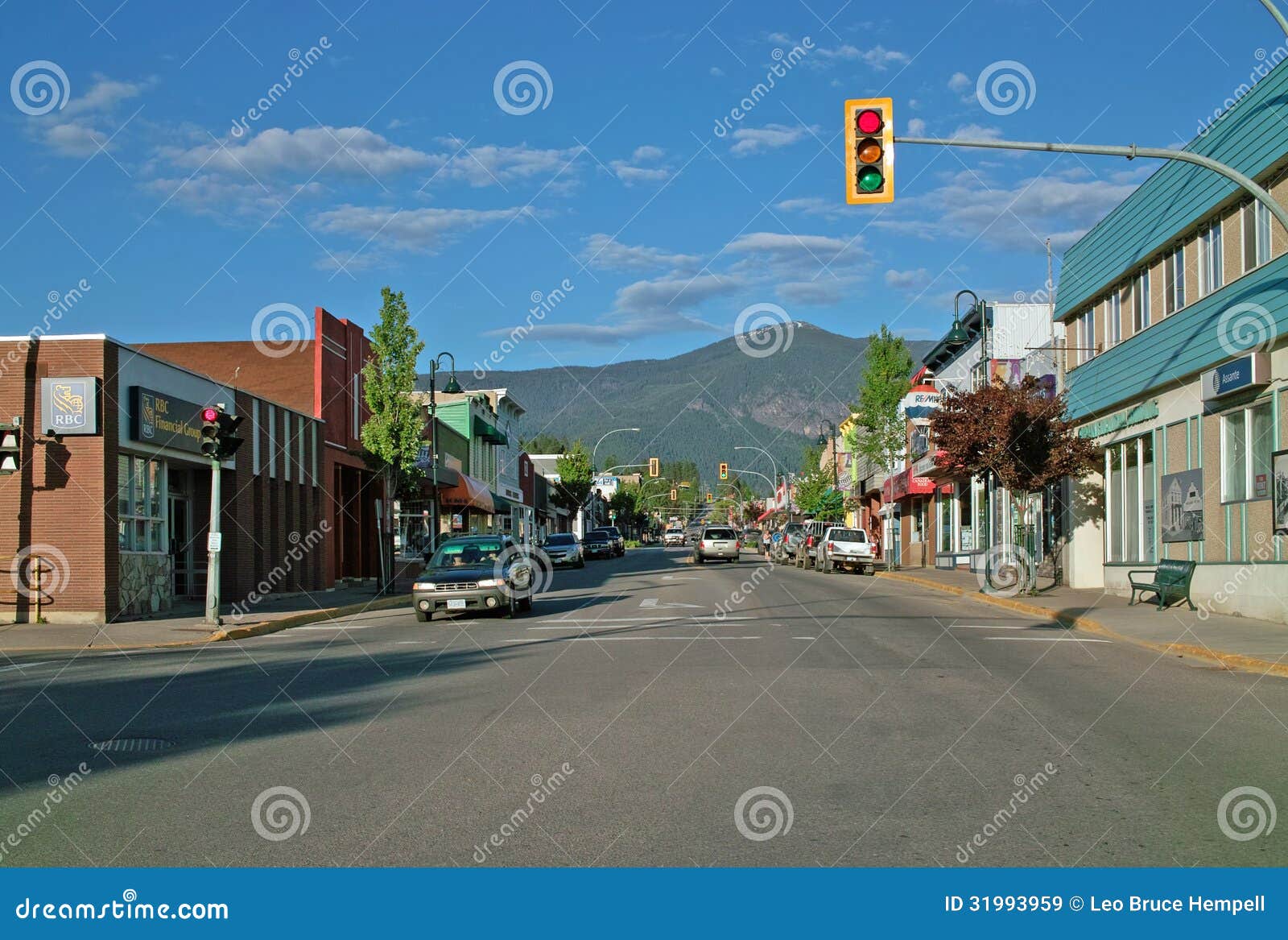 Im Stadtzentrum Gelegenes Creston BC, Kanada. Redaktionelles Stockbild