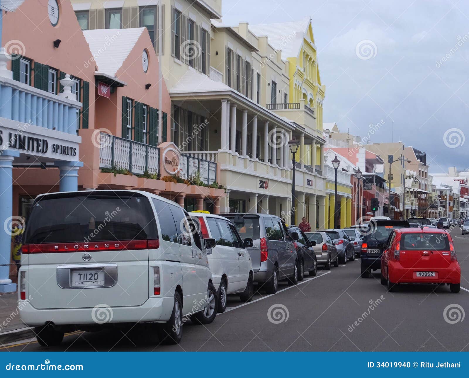 Im Stadtzentrum Gelegenes Hamilton in Bermuda Redaktionelles Bild