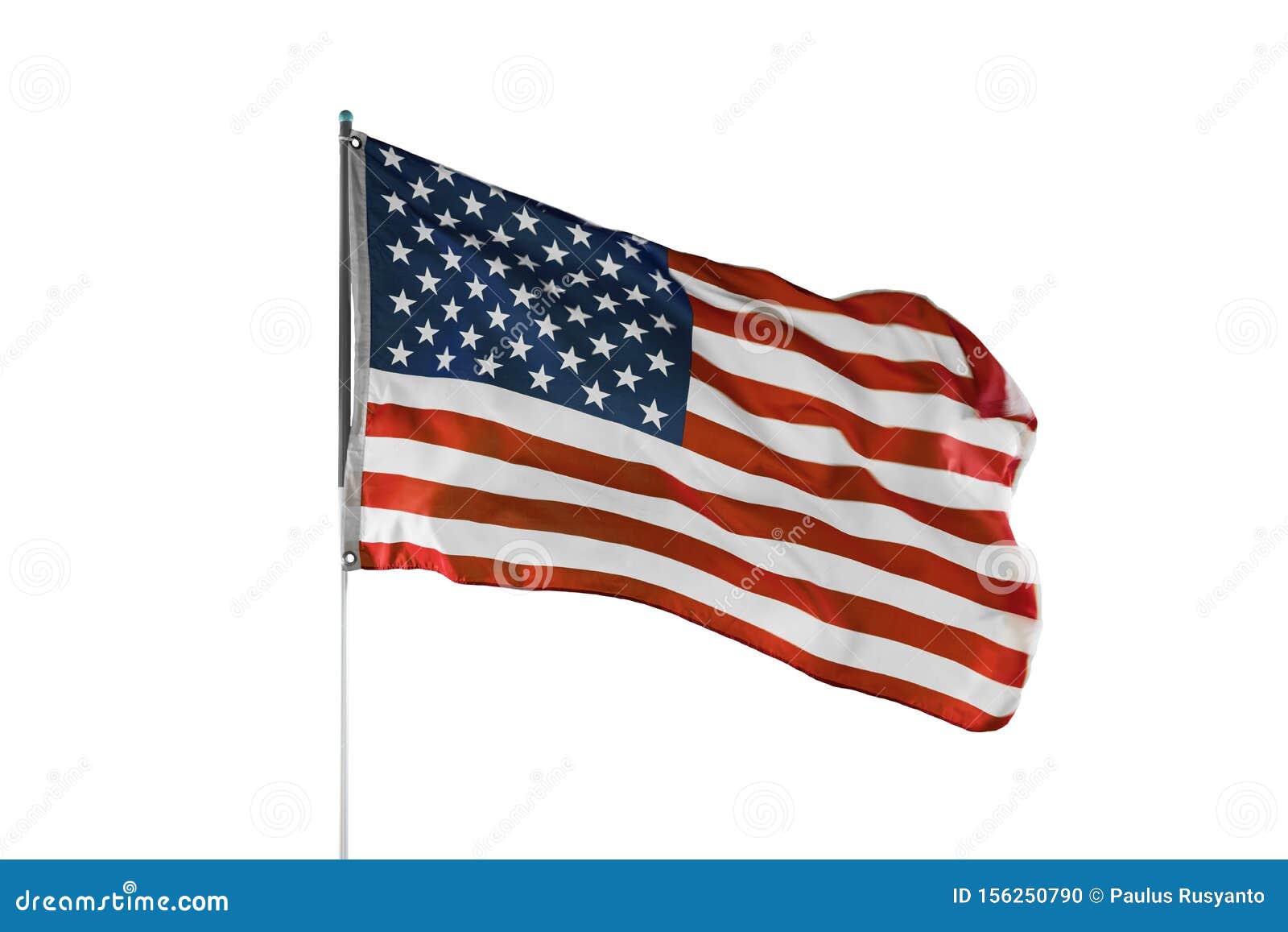 american flag waving in the wind on studio