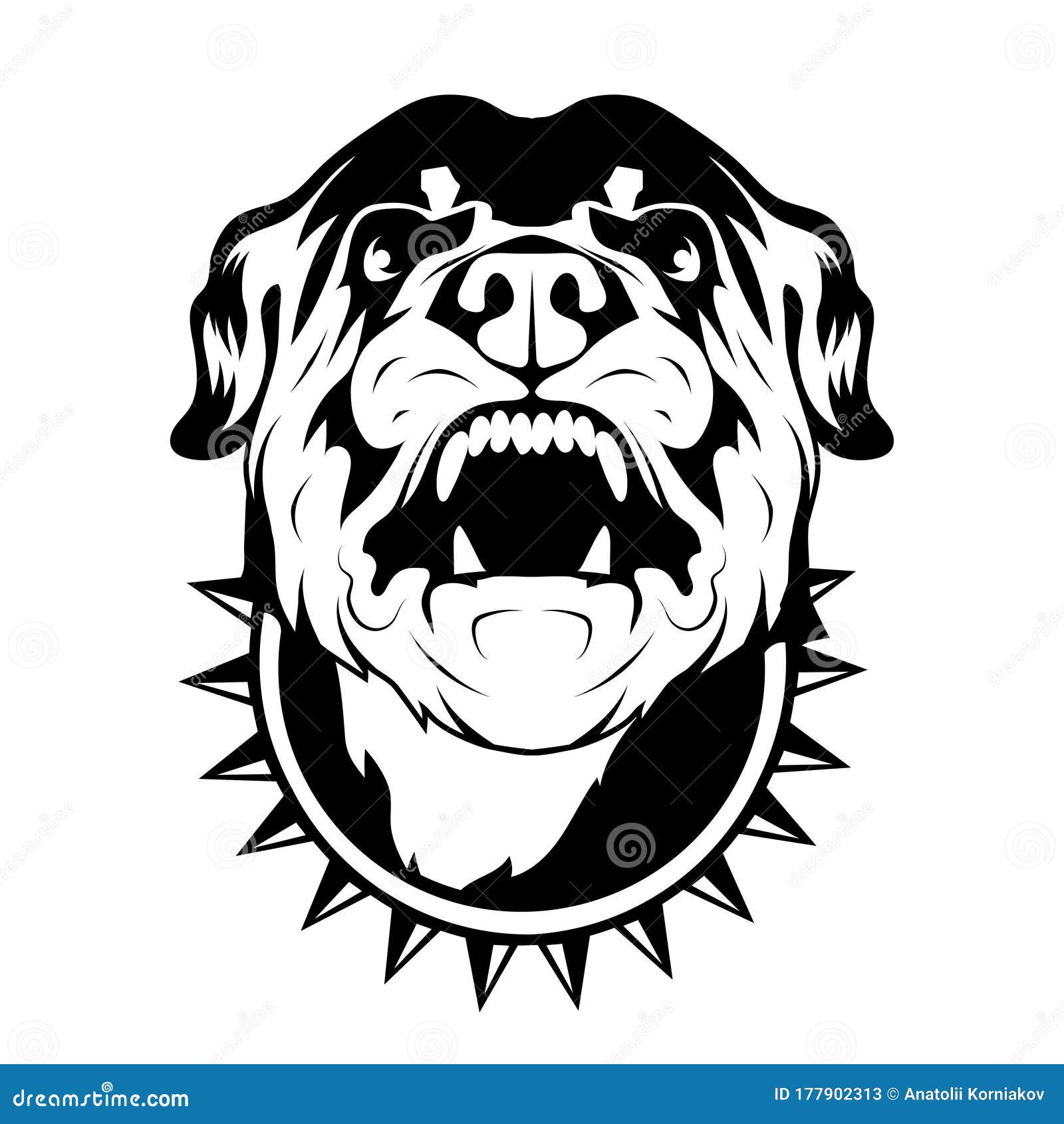 Angry rottweiler tattoo